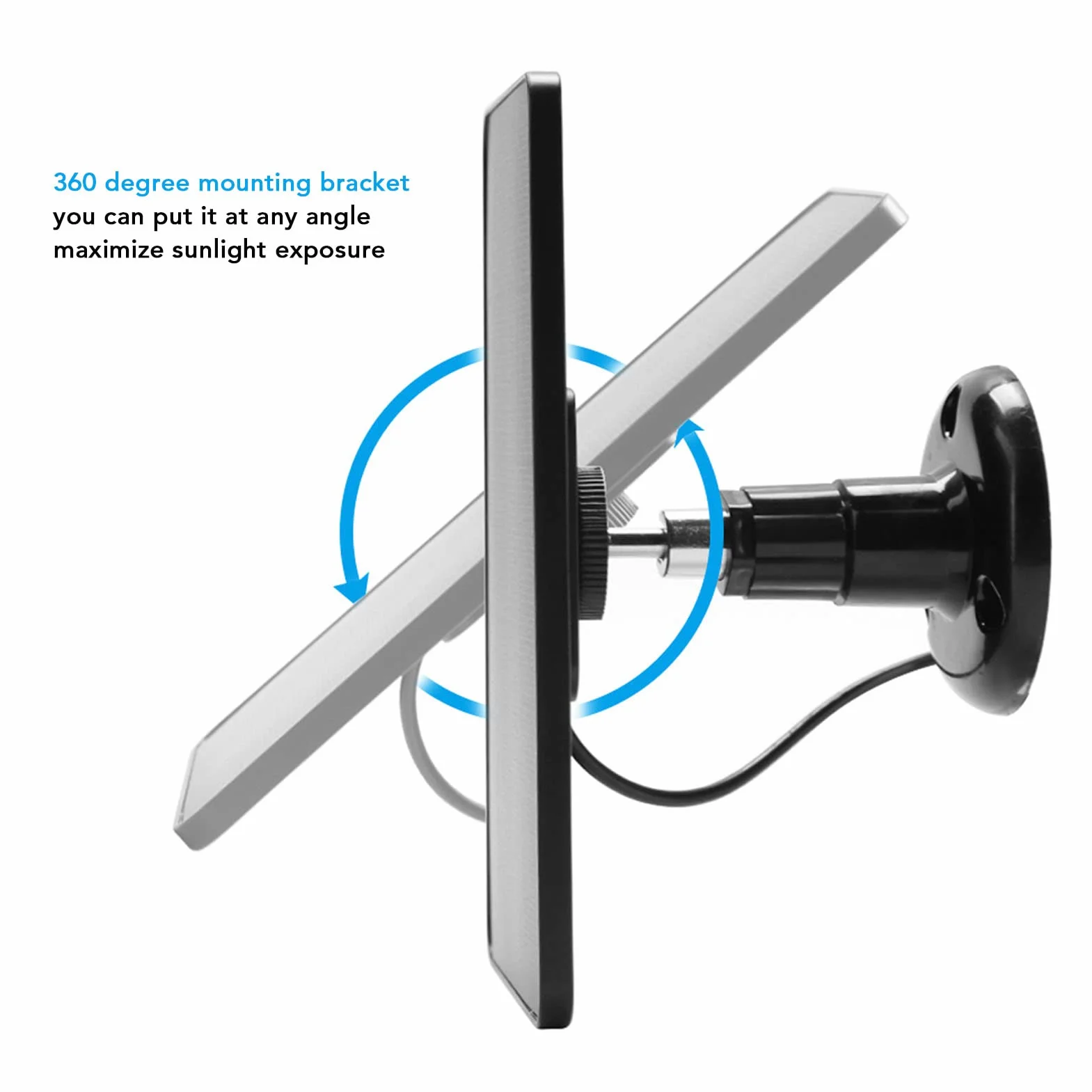 lyrlody Panel Słoneczny 5 V do Kamer Bezpieczeństwa, ładowarka Słoneczna z Krzemu Monokrystalicznego 4 W z Kablem USB IP65, do Kamer Zewnętrznych (BLACK)