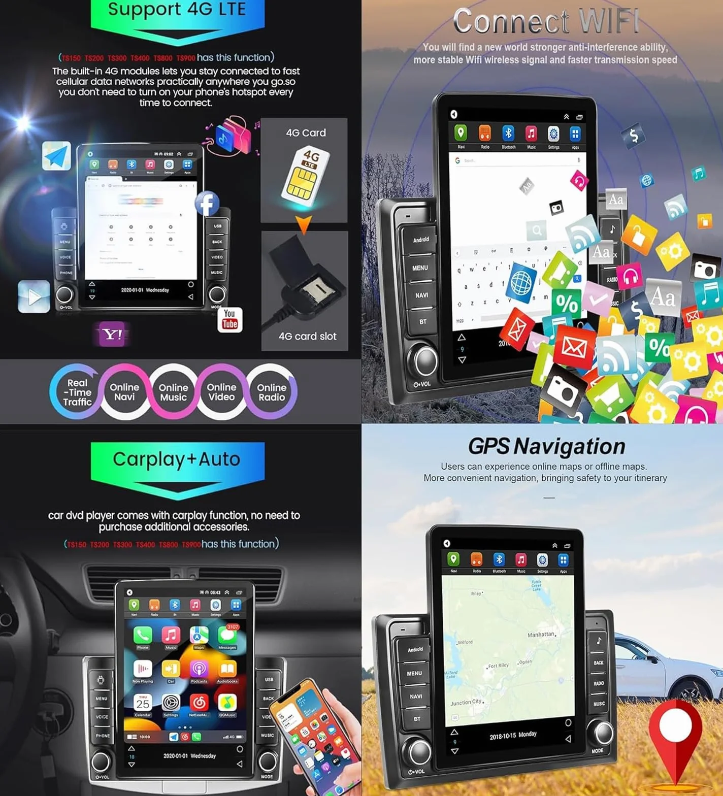 Android 15 Radio samochodowe Sat Navi do H-onda Jazz LHD/RHD (2007-2014) 9,7-calowy odtwarzacz multimedialny Android z nawigacją GPS Carplay HIFI BT 5G WiFi SWC MIC DSP, M700S