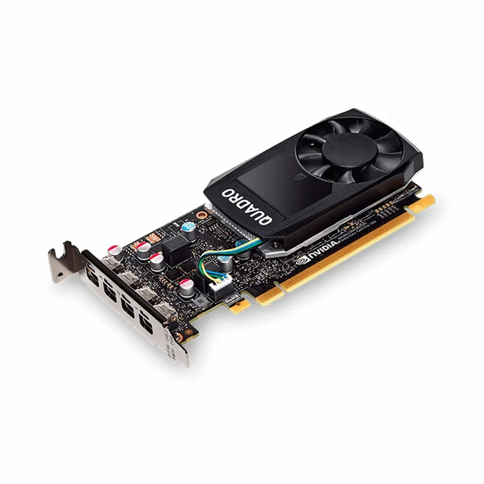 Nvidia Quadro P1000 Profesjonalna karta graficzna PCIe Express 4 GB GDDR5 4X Mini DisplayPort Low & High Profile, czarna, zawiera 8 kabli wyświetlacza - nowa normalna karta OEM w pudełku