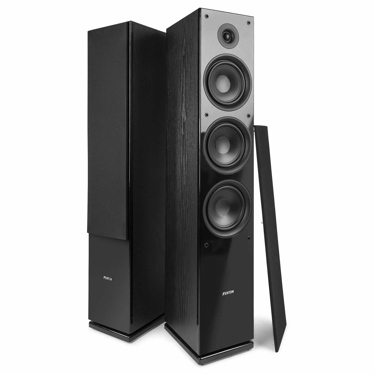 Fenton SHF80B Hifi Speakers 500W - 3-drożny zestaw głośników High-End - 3 Woofery + Głośniki wysokotonowe - muzyka, filmy i gry - czarny