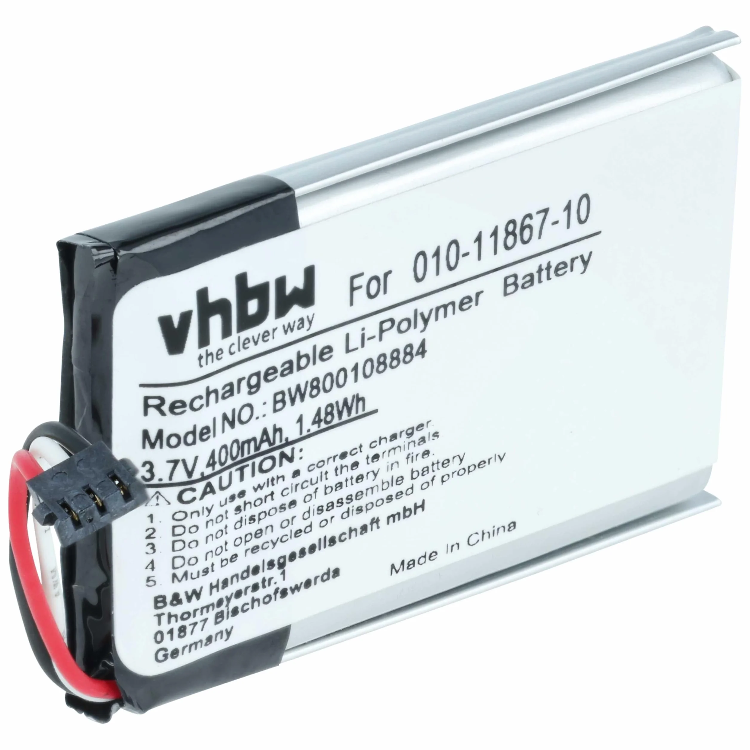vhbw akumulator litowo-polimerowy 400 mAh (3,7 V) do obroży dla psów, zdalny trener Garmin Barklimiter Deluxe, Delta Sport jak 361-00069-00, 010-11867-10.