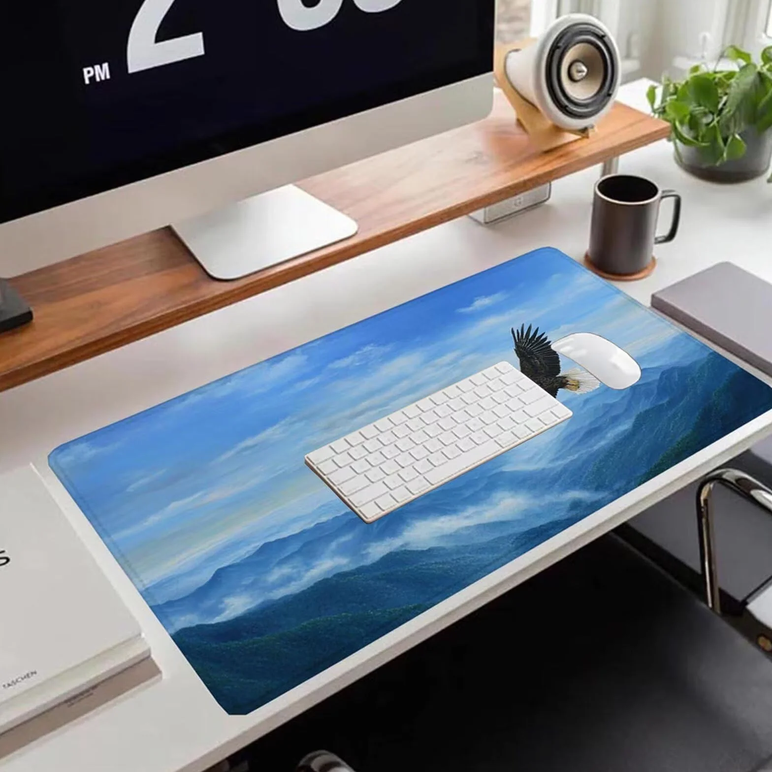 Gamingowa podkładka pod mysz 1200 x 600 x 3 mm, XXL, wodoszczelna, odporna na ścieranie, z przyszytymi krawędziami, niebieska, podkładka na biurko, poprawia prędkość i precyzję pod laptopa, komputer