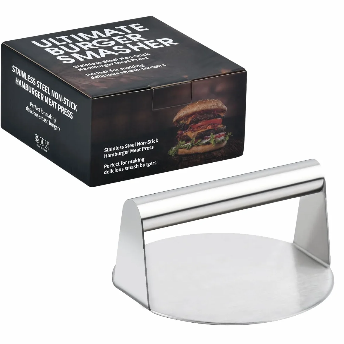 Prasa do burgerów ze stali nierdzewnej 15,5 cm Smash Burger 304