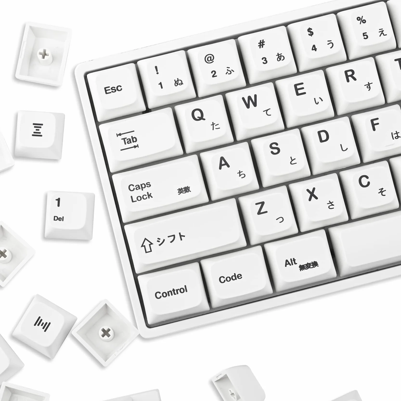 SOLIDEE 135 klawiszy, japońskie białe nakładki na klawisze 65% XDA, zestaw do klawiatury 60% tkl do Cherry Mx Gateron Kailh Switch 87/68/64/104 (minimalistyczna biel)
