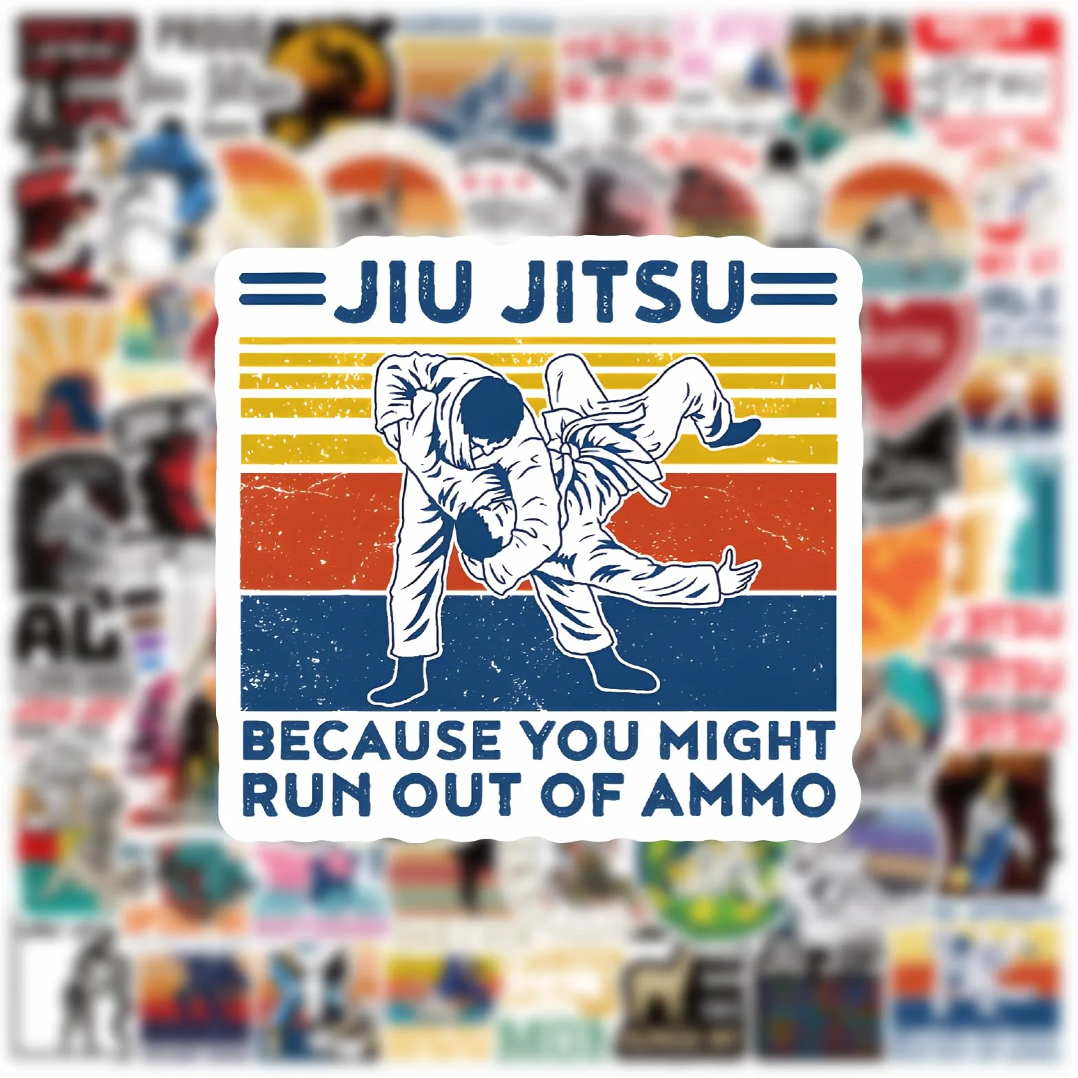 Zestaw 122 naklejek jiu Jitsu, sportowa estetyczna winylowa wodoodporna naklejka na butelkę na wodę, laptop, telefon, deskorolka, scrapbookingu, prezenty na zderzak dla dzieci, nastolatków, dorosłych