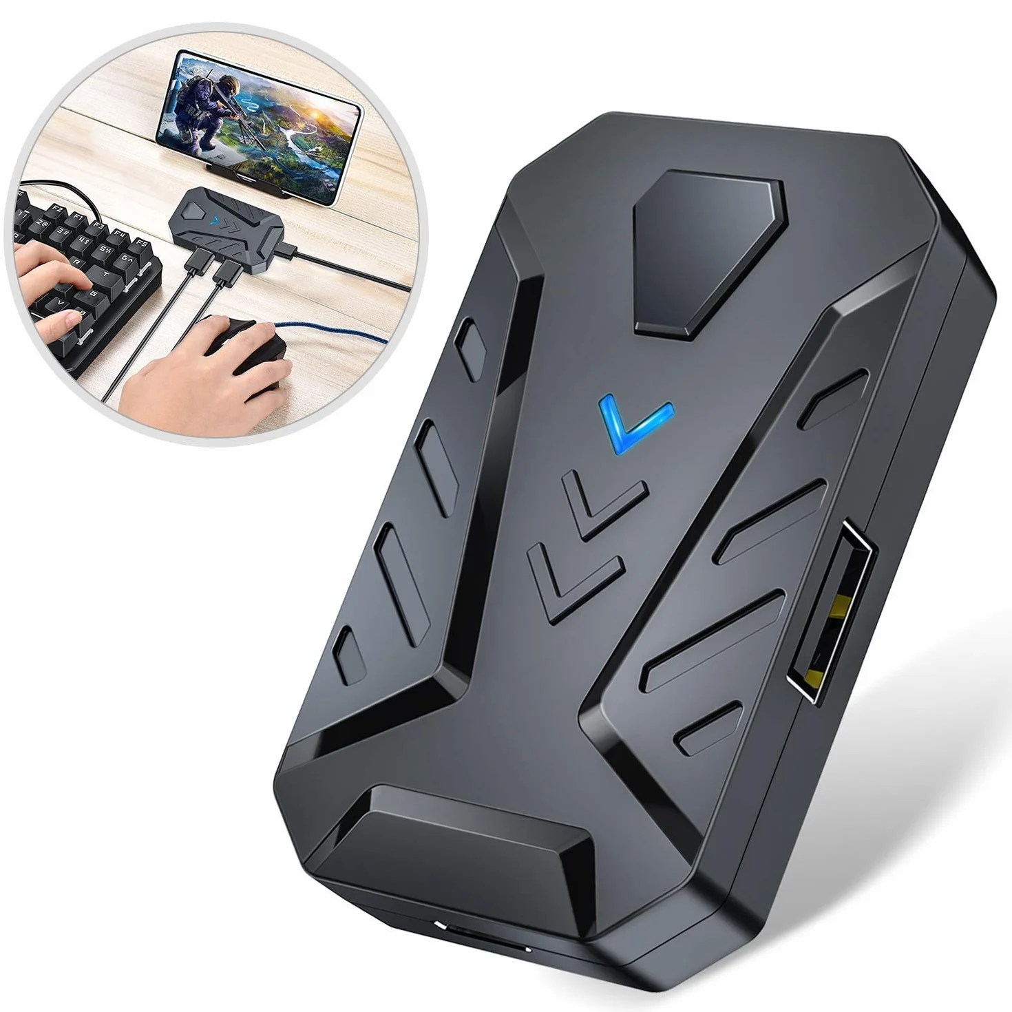 Bluetooth 3 w 1 klawiatura do gier konwerter myszy Combo do smartfona PC akcesoria do gier mobilnych