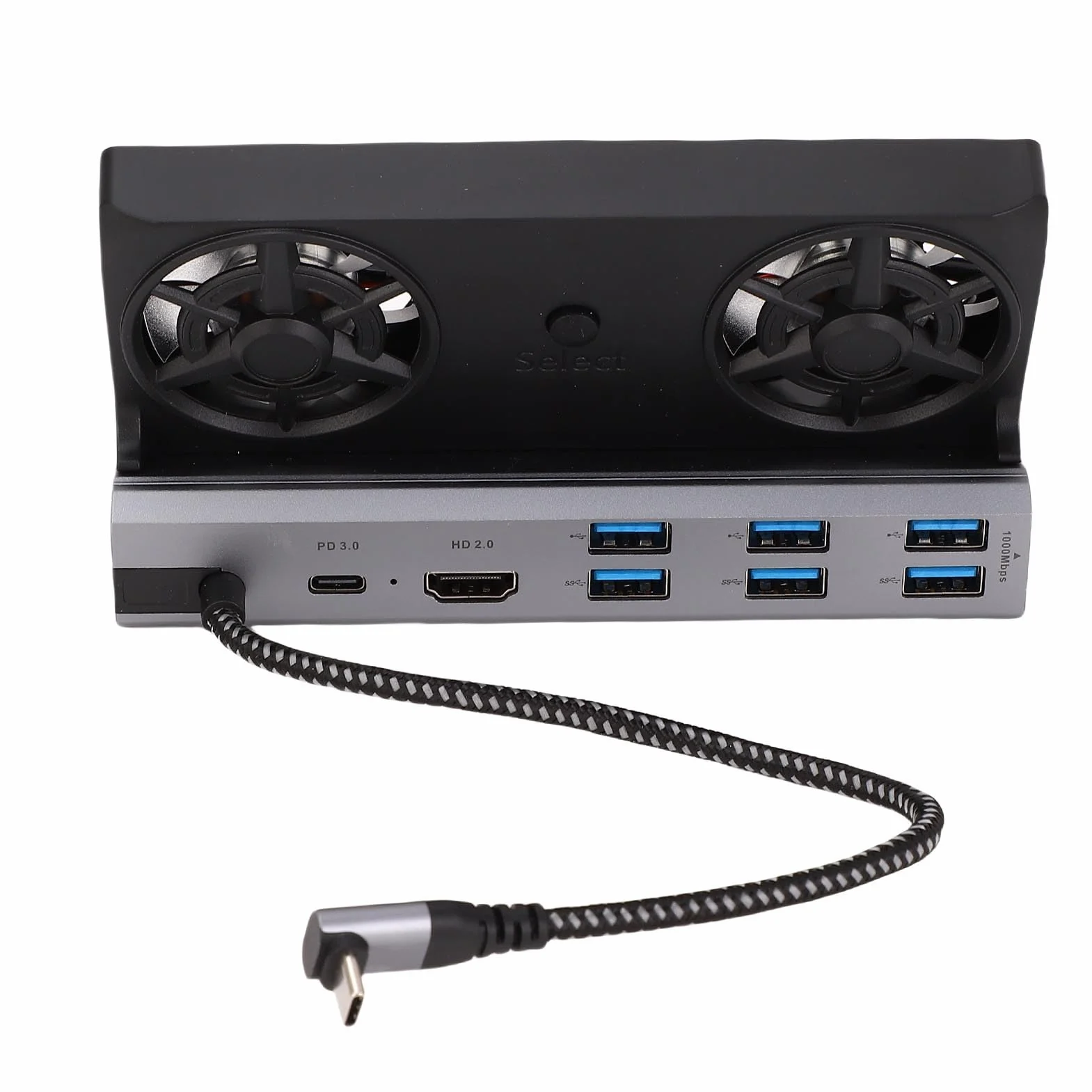 Stacja Dokująca Steam Deck, Stacja Dokująca USB C 9 W 1 z Dwoma Wentylatorami Chłodzącymi 4K 60 Hz Gigabit Ethernet 100 W PD ROG Ally, Koncentrator USB C do Steam Deck i ROG Ally