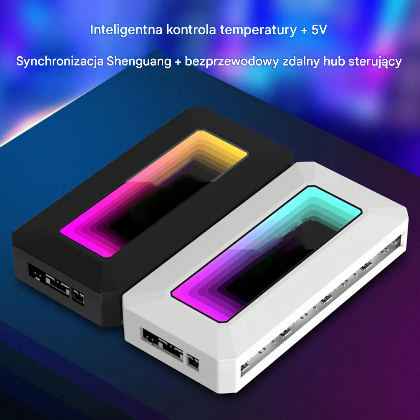 ARGB Controller Hub, 8-Port Motherboard Fan Controller 11.4x5.5x2cm, PWM Smart Temperature Control, Prism Algorithm RGB Splitter for PC Cooling and Customization