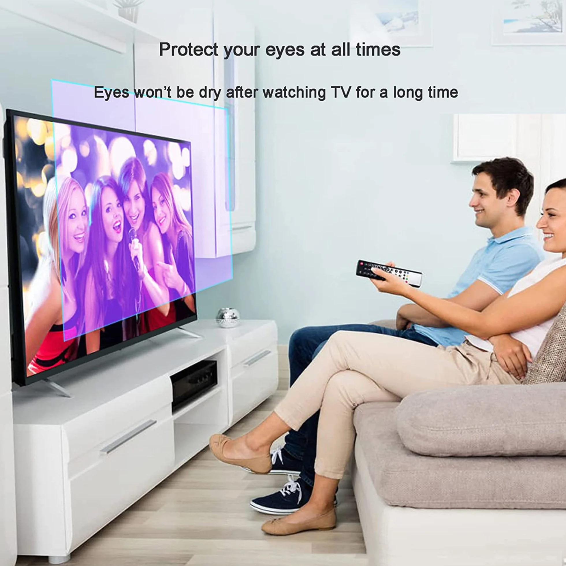 Osłona ekranu telewizora Smart TV Folia ochronna na ekran telewizora 50 cali, matowy filtr do telewizorów LCD LED 4K OLED QLED HDTV(50in 1095x616mm)