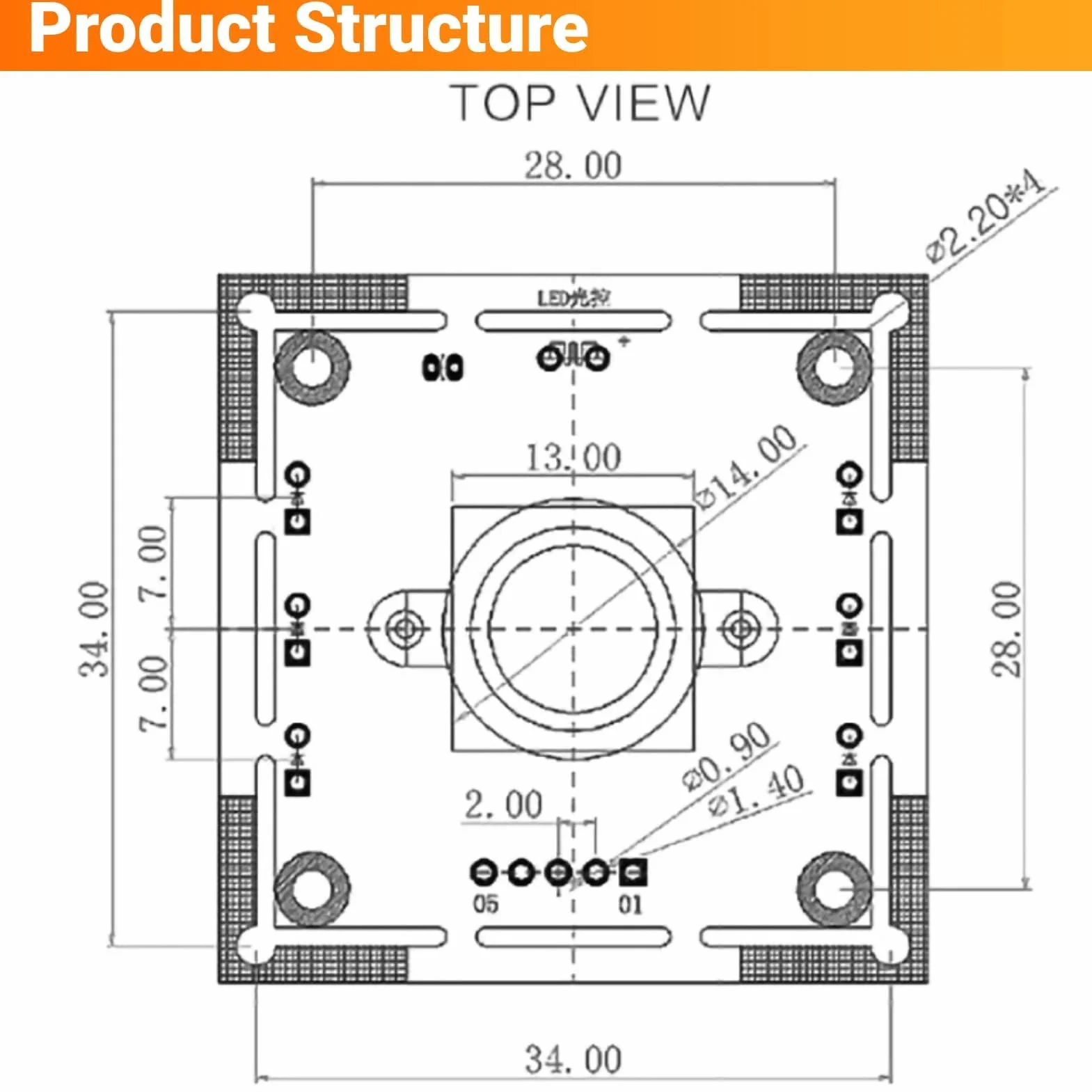 LiebeWH 1 MP Camera Module 1280x720 Webcam Board OV9732 Chip 72 Degree for Surveillance