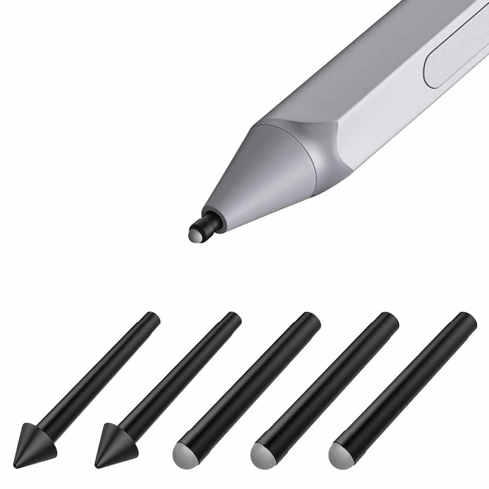 TiMOVO Surface Pen Tips (5 Pack, HB/HB/HB/2H/2H) Replacement Kit for Surface Pro 2017 (Model 1776) and Pro 4 - Black