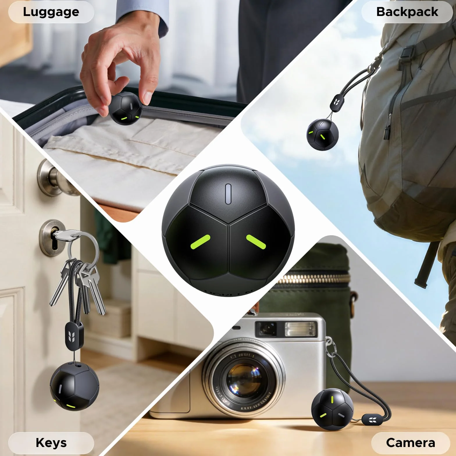 UGREEN FineTrack 2 w kształcie piłki nożnej, kompatybilny z Apple Find My (tylko iOS), 110 dB, IP68, nie wymaga ładowania, żywotność baterii 5–7 lat, lokalizator do walizek, kluczy, plecaków