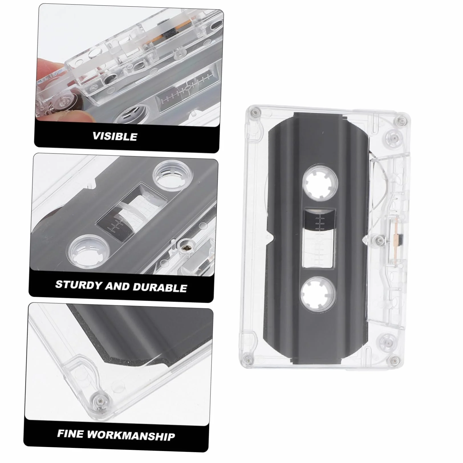 20kawałki Kaseta Magnetofonowa Minutowa Do Nagrywania Audio Przezroczysta Obudowa Retro Styl Idealna Do Diy i Niespodzianek Imprezy