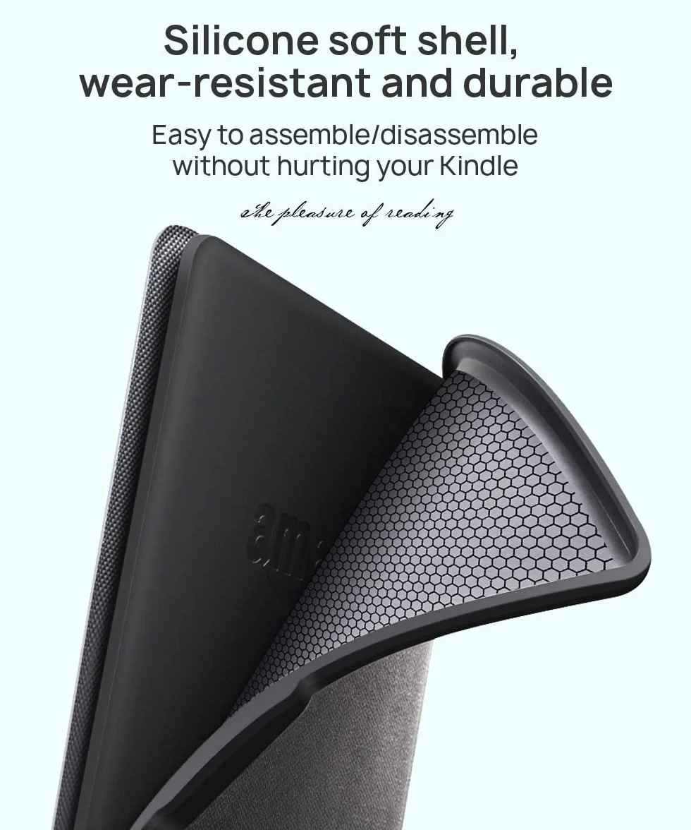 Etui na Kindle Paperwhite 6,8" (11. generacja w 2021 r.), etui z TPU z fakturą tkaniny i paskiem na plecach, etui magnetyczne z funkcją inteligentnego budzenia/uśpienia(Gold Bookshelf)