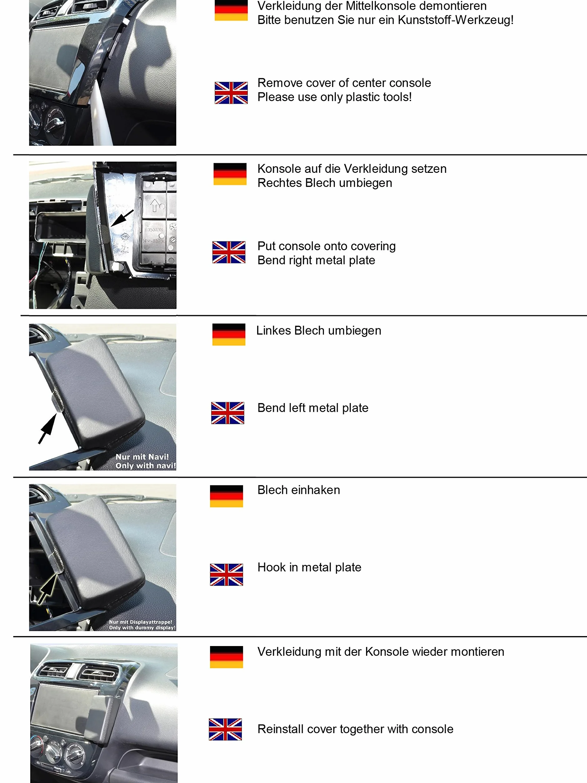 KUDA 2505 uchwyt sztuczna skóra czarny do Mitsubishi Space Star (2. Gen) od 2013 (Nie zawiera wyświetlacza)