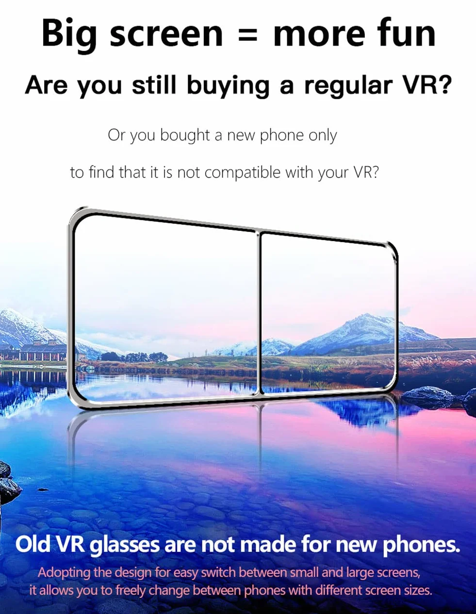 Gogle 3D VR, wirtualny zestaw słuchawkowy z kontrolera, odpowiedni dla smartfonów 4,7"-7.0", odpowiedni do gier 3D i prezentów wideo dla dzieci i dorosłych