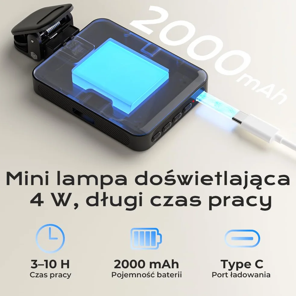 OUSFOT Selfie Phone Light 128LED 3000-6500K RGB Regulowaną Jasnością Klips USB Akumulator do Telefonu Aparatu
