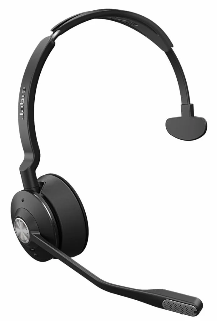 Engage 75 SE zestaw słuchawkowy mono z padem, podstawą, zasilaczem, kablem USB-C na USB-A, kablem biurkowym, przewodnikiem szybkiego uruchomienia, i ostrzeżeniem (liśćmi bezpieczeństwa)