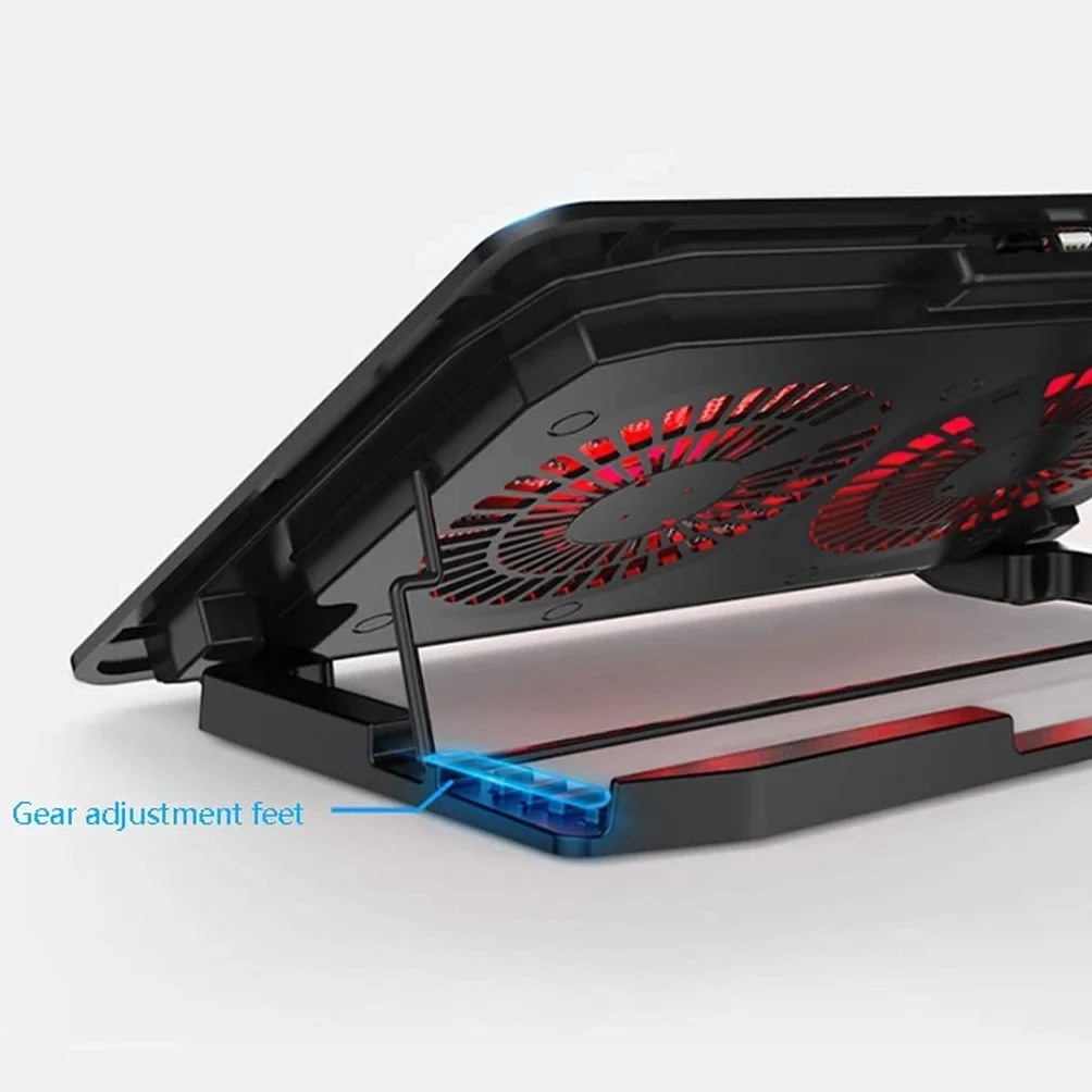 Chłodnica do Laptopa Podkładka Chłodząca Do Laptopa Notebooka Z 2 Wentylatorami Przy 1400 Obr./min Mata Gaming USB Stojak na laptopa,Wentylowany(Black)