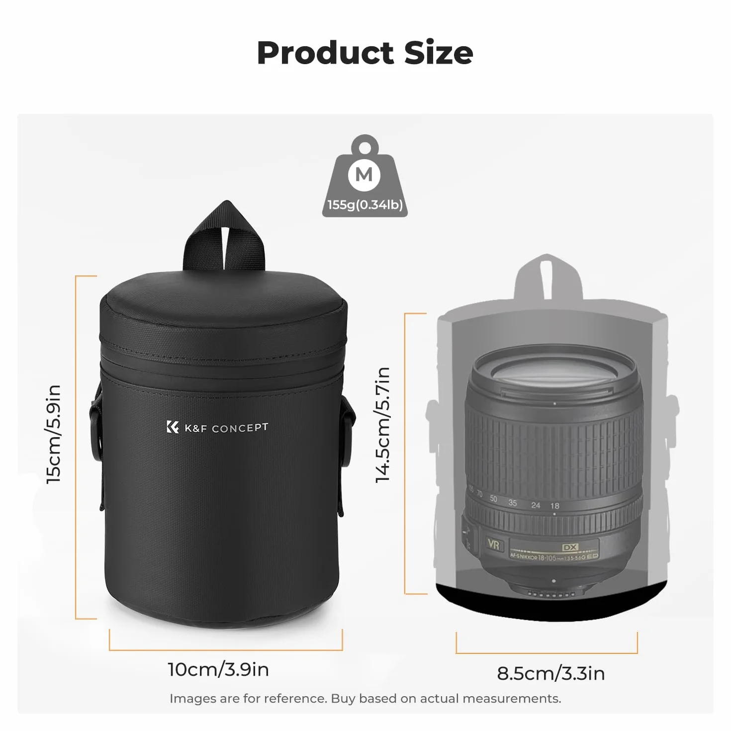 K&F Concept Torba na obiektyw wodoszczelna odporna na uderzenia uniwersalna do lustrzanki DSLR