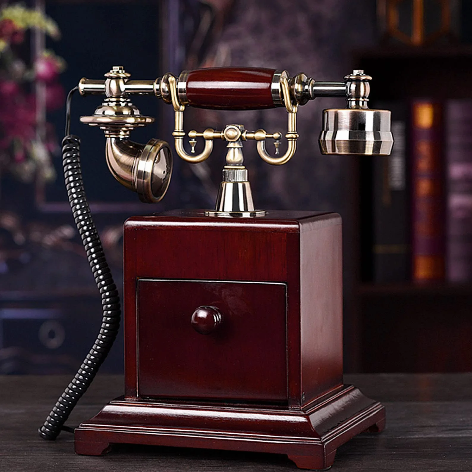WangXLDD Telefon stacjonarny na biurko w stylu vintage, wielofunkcyjny telefon domowy, telefon retro vintage do domu / hotelu / biura (#2)