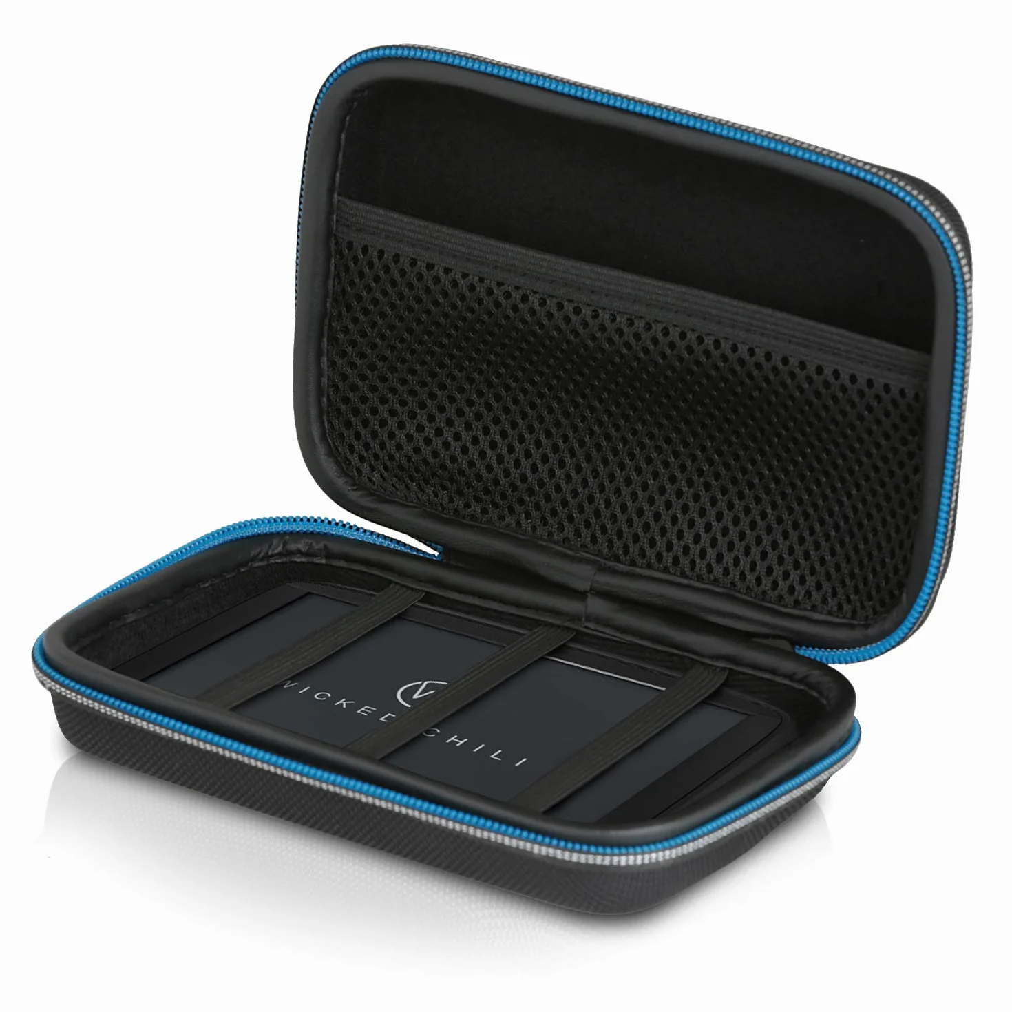 Wicked Chili AntiShock Case Pokrowiec ochronny dla dysku twardego, SSD i | urządzeń nawigacyjnych (maks. 15 x 10 x 4,5 cm, kieszeń na kabel do ładowania)
