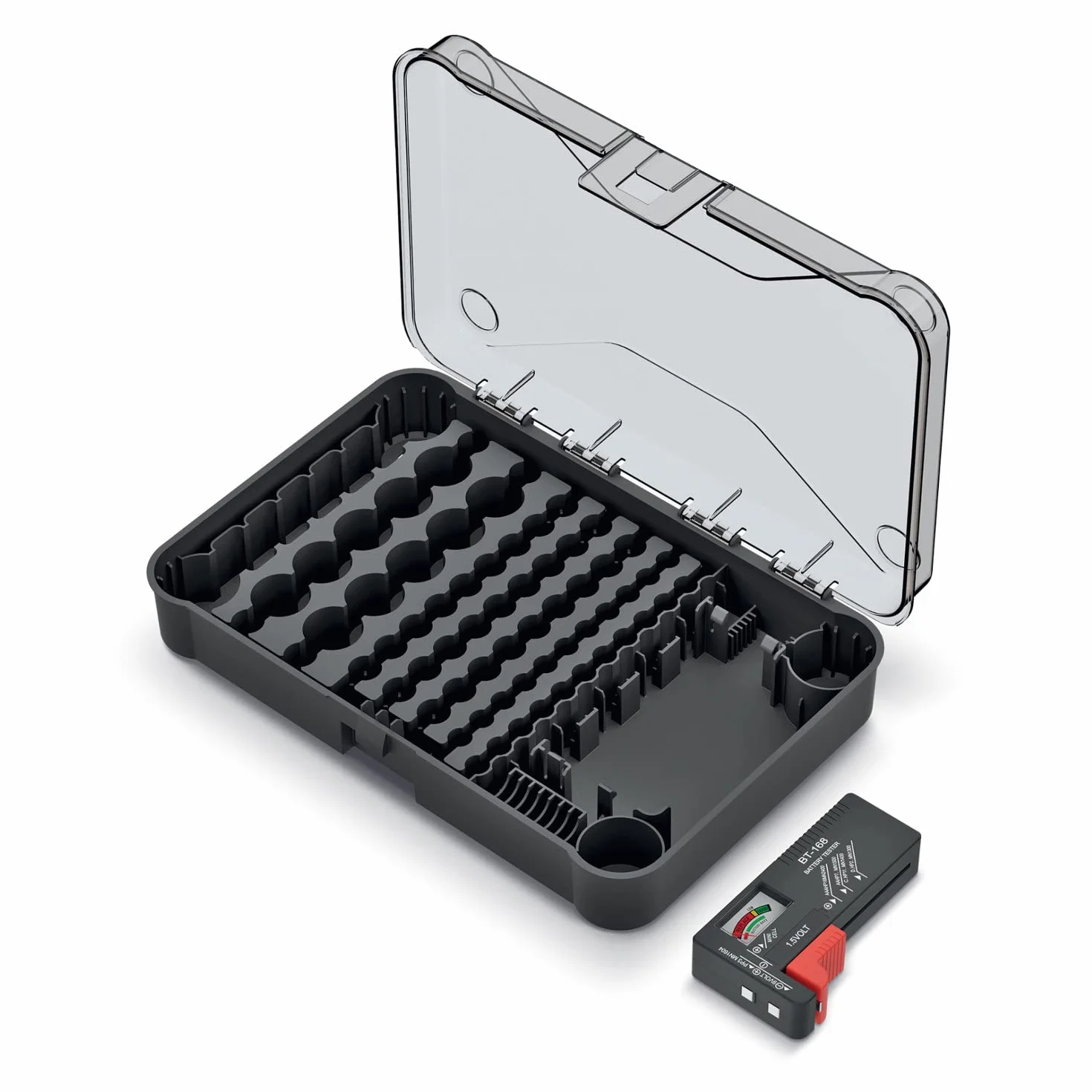 Kistenberg Battery Box KBBT Organizer na Baterie z Wyjmowanym Testerem Baterii