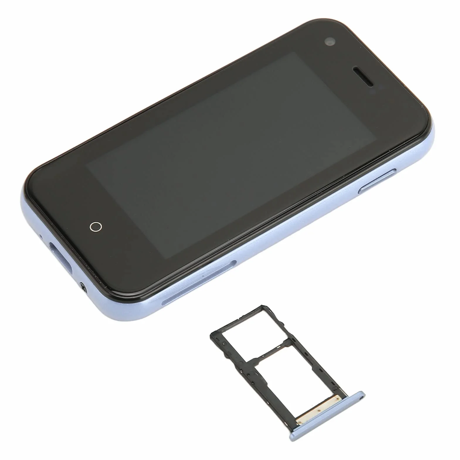 Mini Smartfon 3G, Mini Telefon Komórkowy Soyes D18 Czterordzeniowy 1 GB 8 GB do Domu dla Studentów (Jasnoniebieski szary)