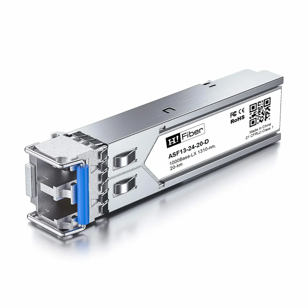 H!Fiber 2-pak 1,25 Gbps SFP Transceiver Single Mode Gigabit Mini GBIC Module 1000BASE-LX/LH Ubiquiti UF-SM-1G 1310 nm 20 km Dual LC