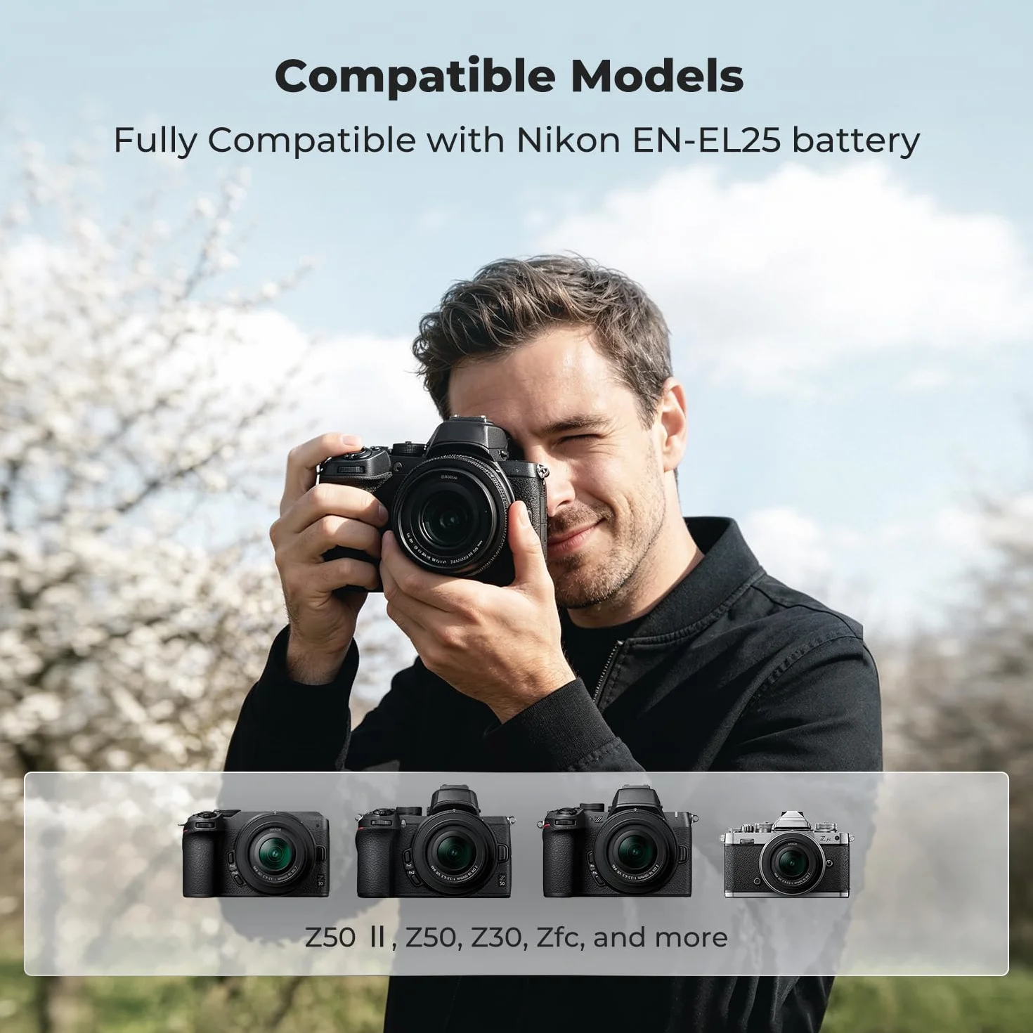 K&F CONCEPT EN-EL25 Podwójna ładowarka LCD, kompatybilna z aparatem Nikon Z50ii, Z50, Z30, Z FC Camera MH-32
