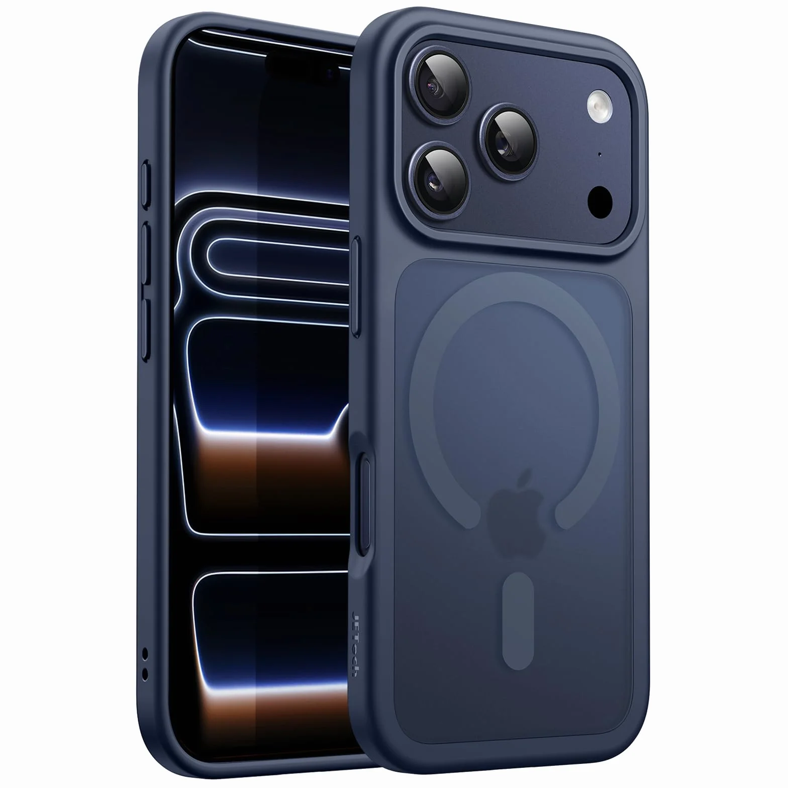 JETech Etui Magnetyczne dla iPhone 17 Pro 6,3 Cala Kompatybilne z MagSafe, Półprzezroczysty Matowe Tył Szczupły Minimalistyczne Odporne na Wstrząsy Osłona Telefon (Ciemnoniebieski)