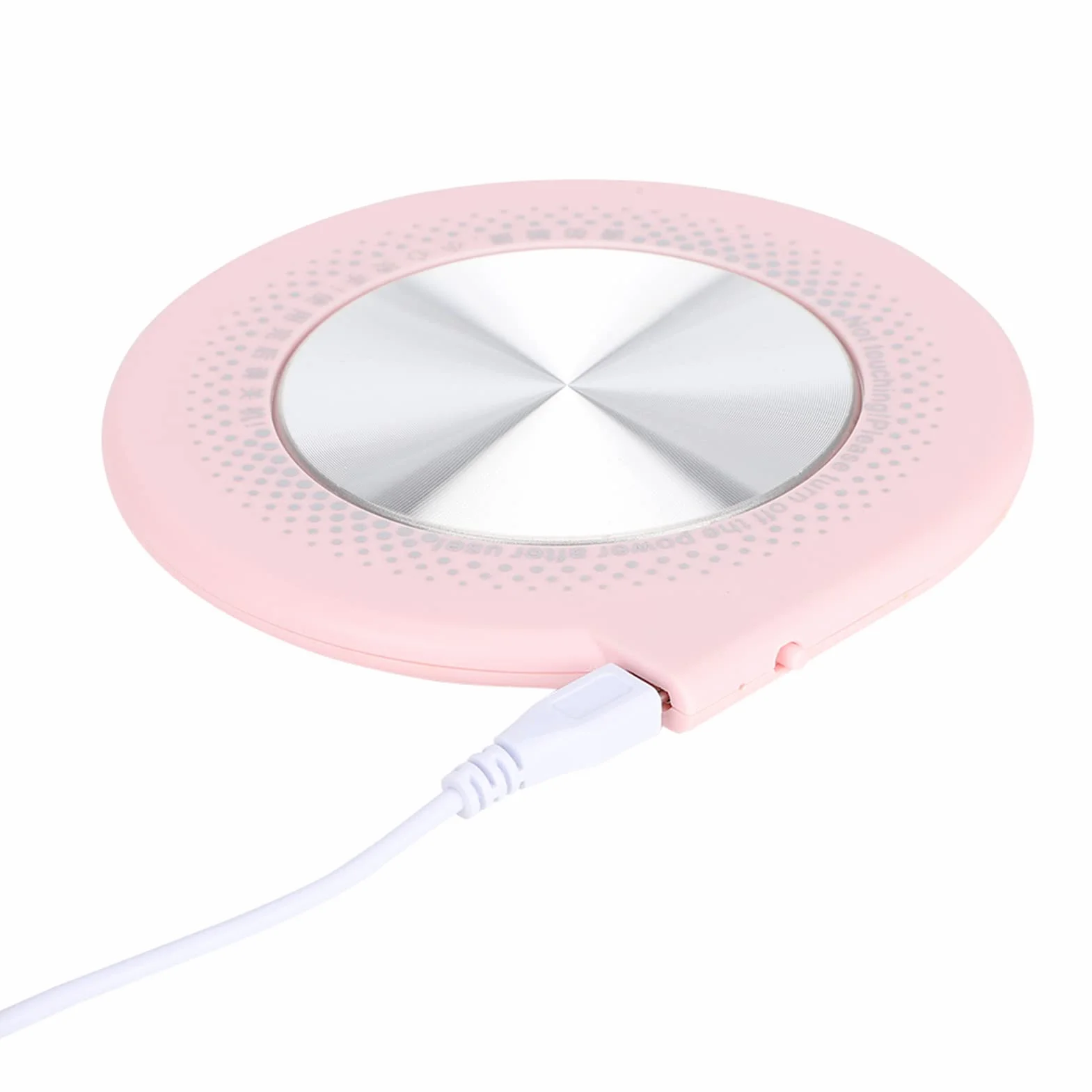 Mata grzewcza USB podgrzewacz do kubka kawy antypoślizgowa podkładka z gąbki odporna na ciepło Coaster różowy