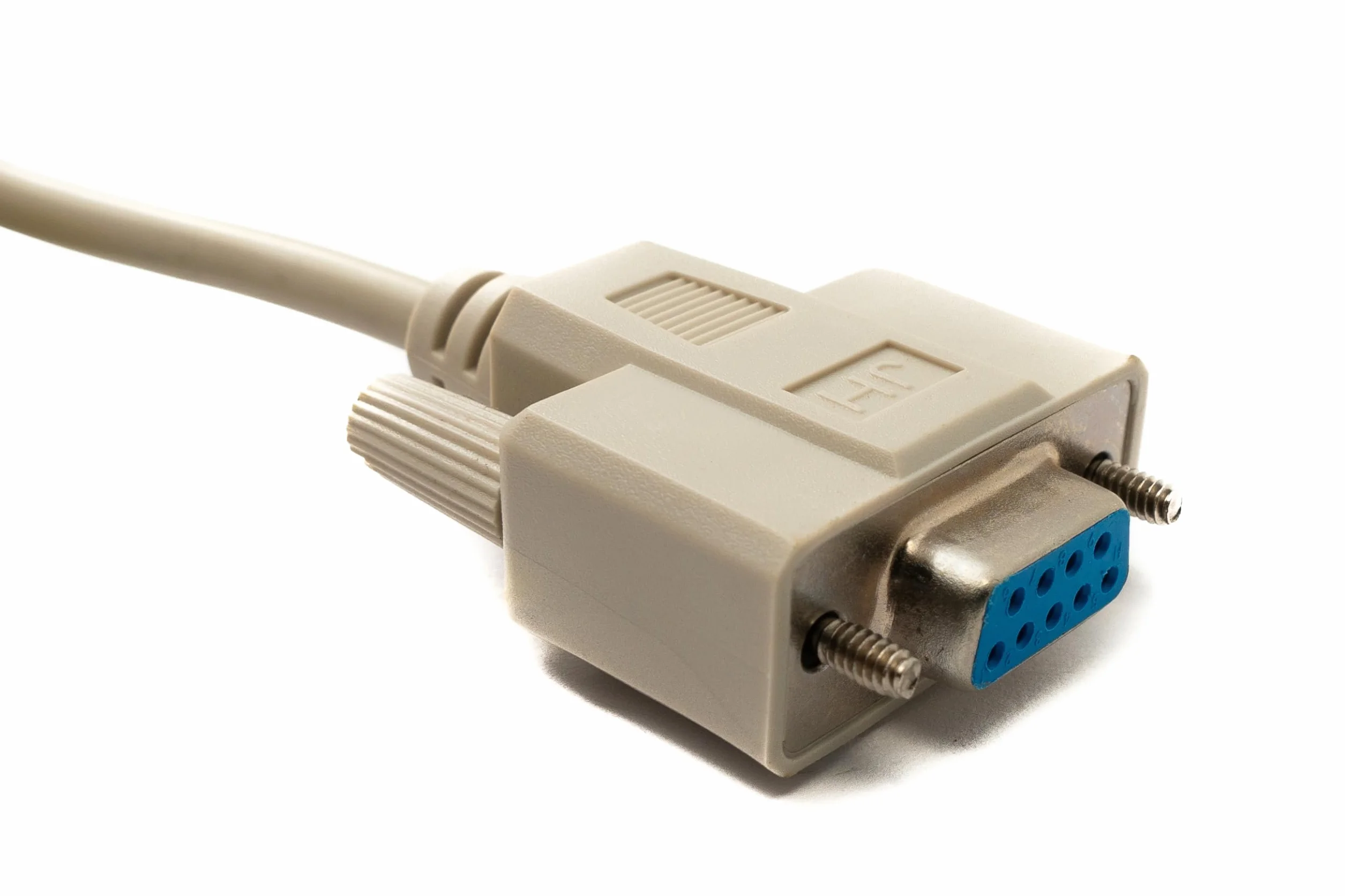 System-S D Sub kabel modem zerowy 150 cm 9 pin wtyczka do gniazda RS232 DB9 adapter w kolorze szarym