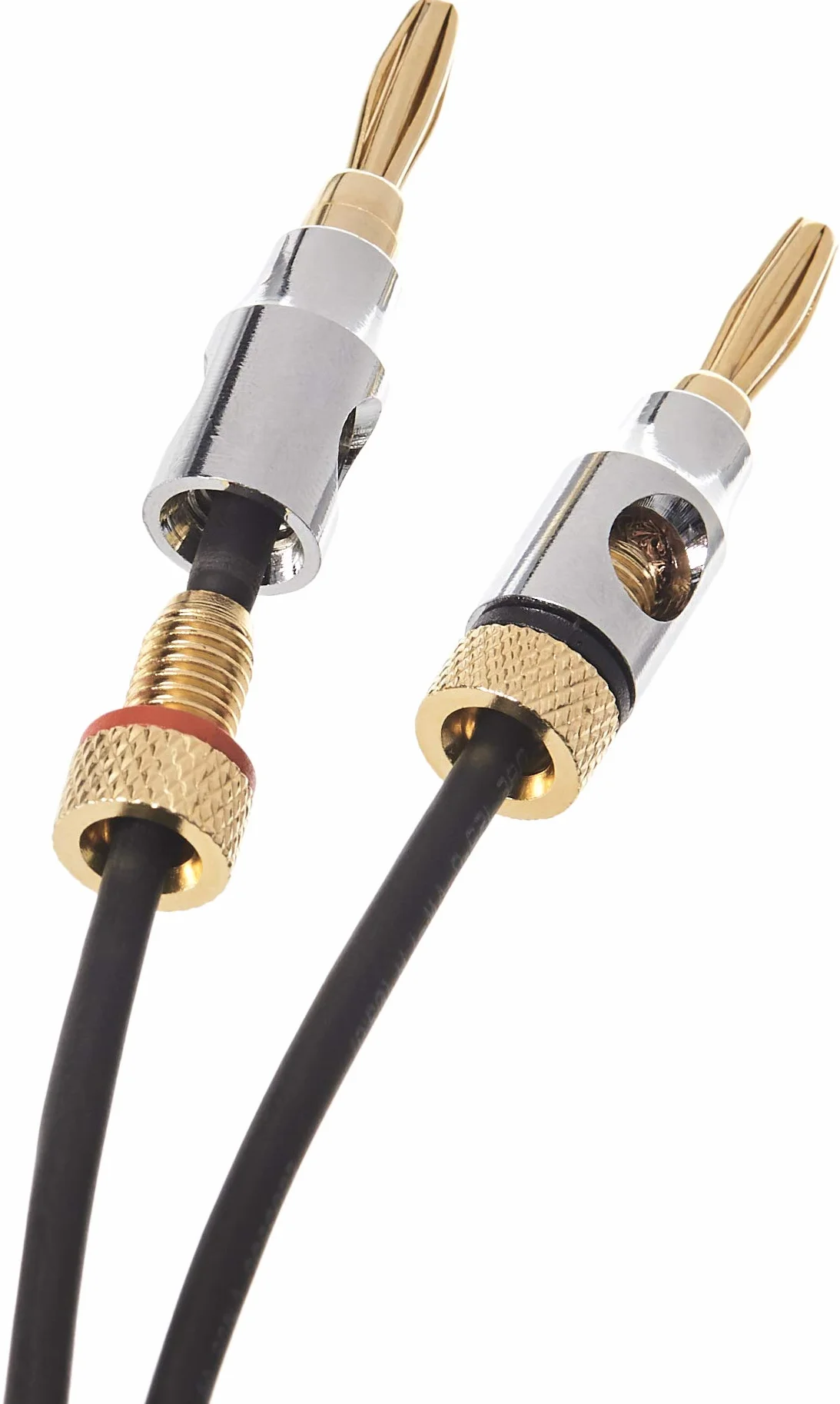 Amazon Basics kabel głośnikowy 16AWG 4 mm pozłacana końcówka bananowa 1,8 m czarny
