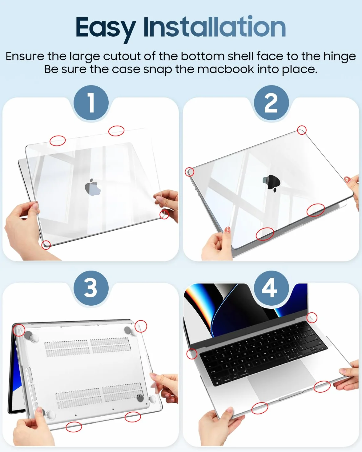 Fintie Etui ochronne kompatybilne z MacBook Pro 14 cali M5 M4 M3 M2 M1 Pro/Max (2026-2021) Przezroczyste