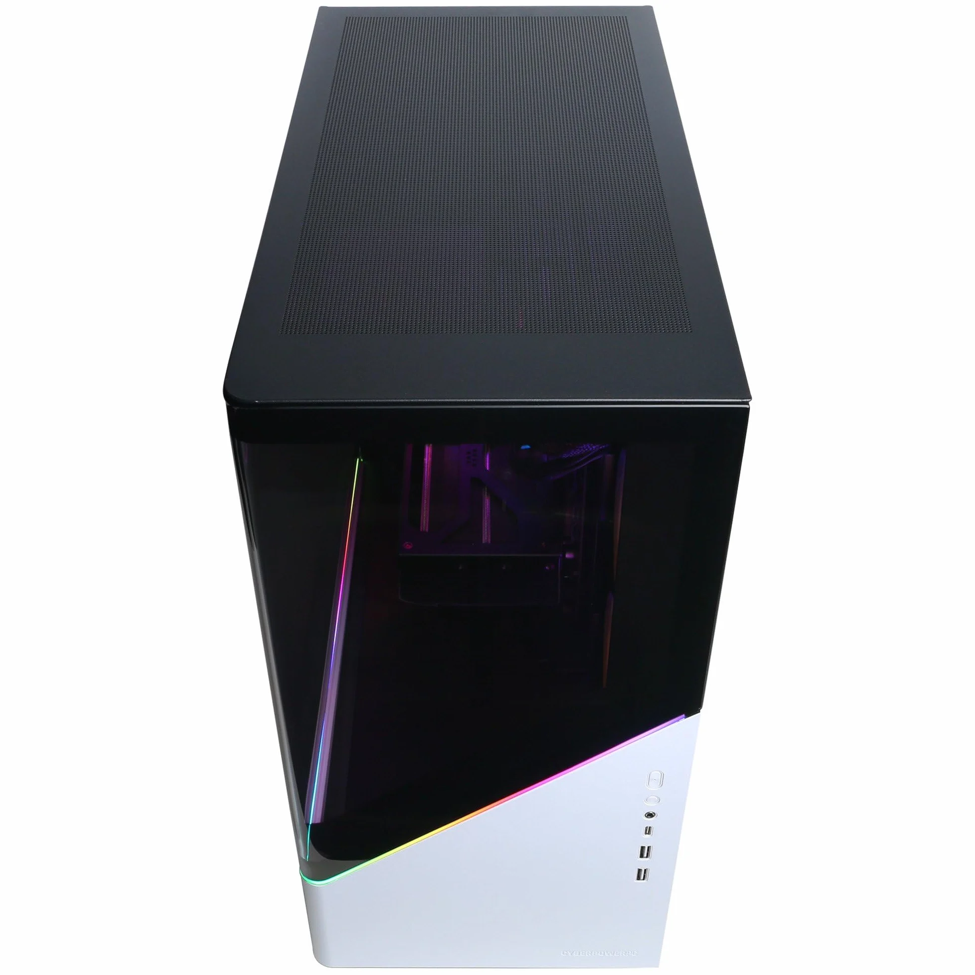 CyberPowerPC Luxe Gaming PC - AMD Ryzen 7 9800X3D, Nvidia RTX 5060, 32GB RAM, 2TB NVMe SSD, 650W PSU, Windows 11, Liquid Cooling, Amethyst Curve White