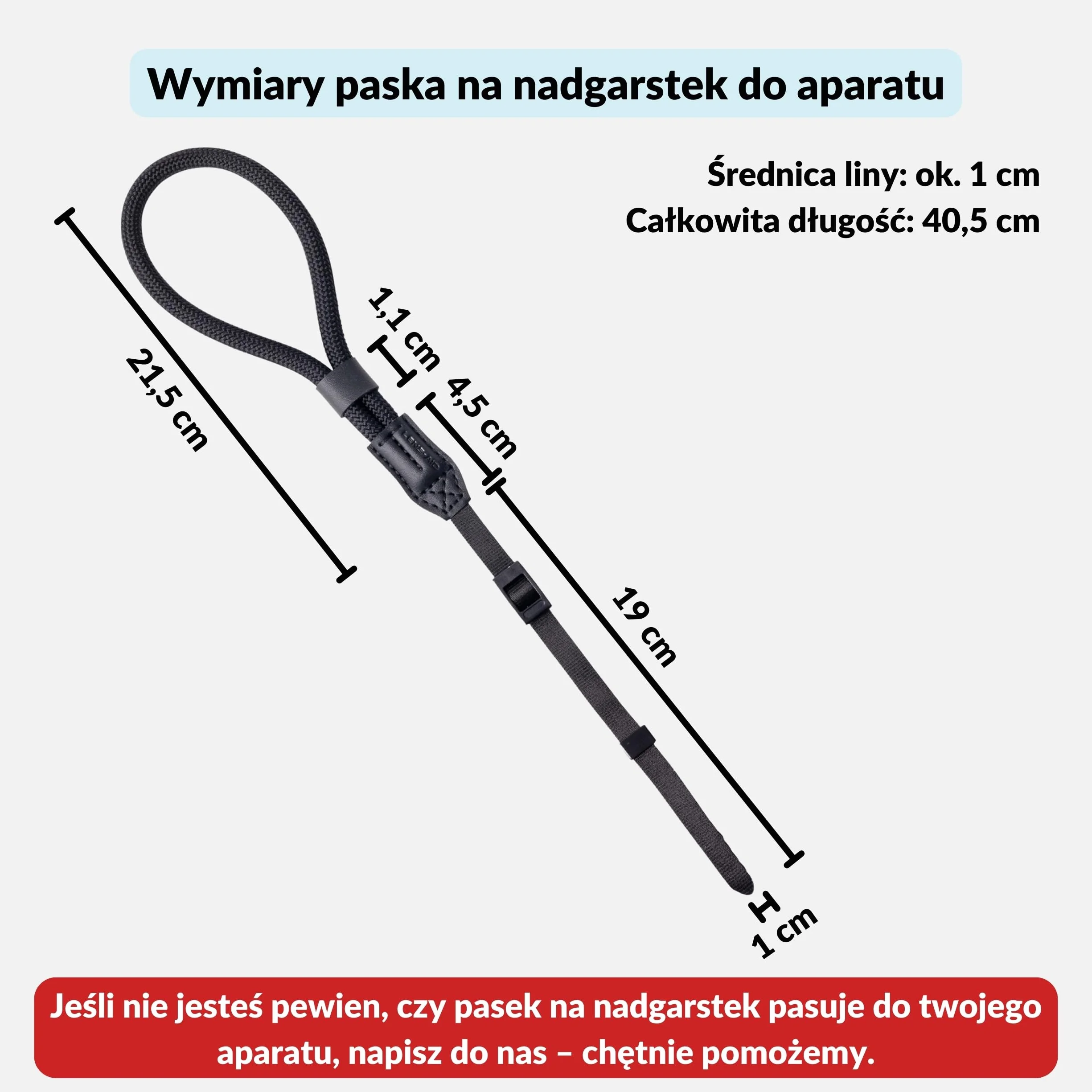 Lens-Aid Pasek Nadgarstkowy do Aparatu – Uchwyt z Liny Nylonowej, Lekki i Wytrzymały – Do DSLR, Kompaktów, Bezlusterkowców – Kompatybilny z Canon, Sony, Fujifilm i Innych