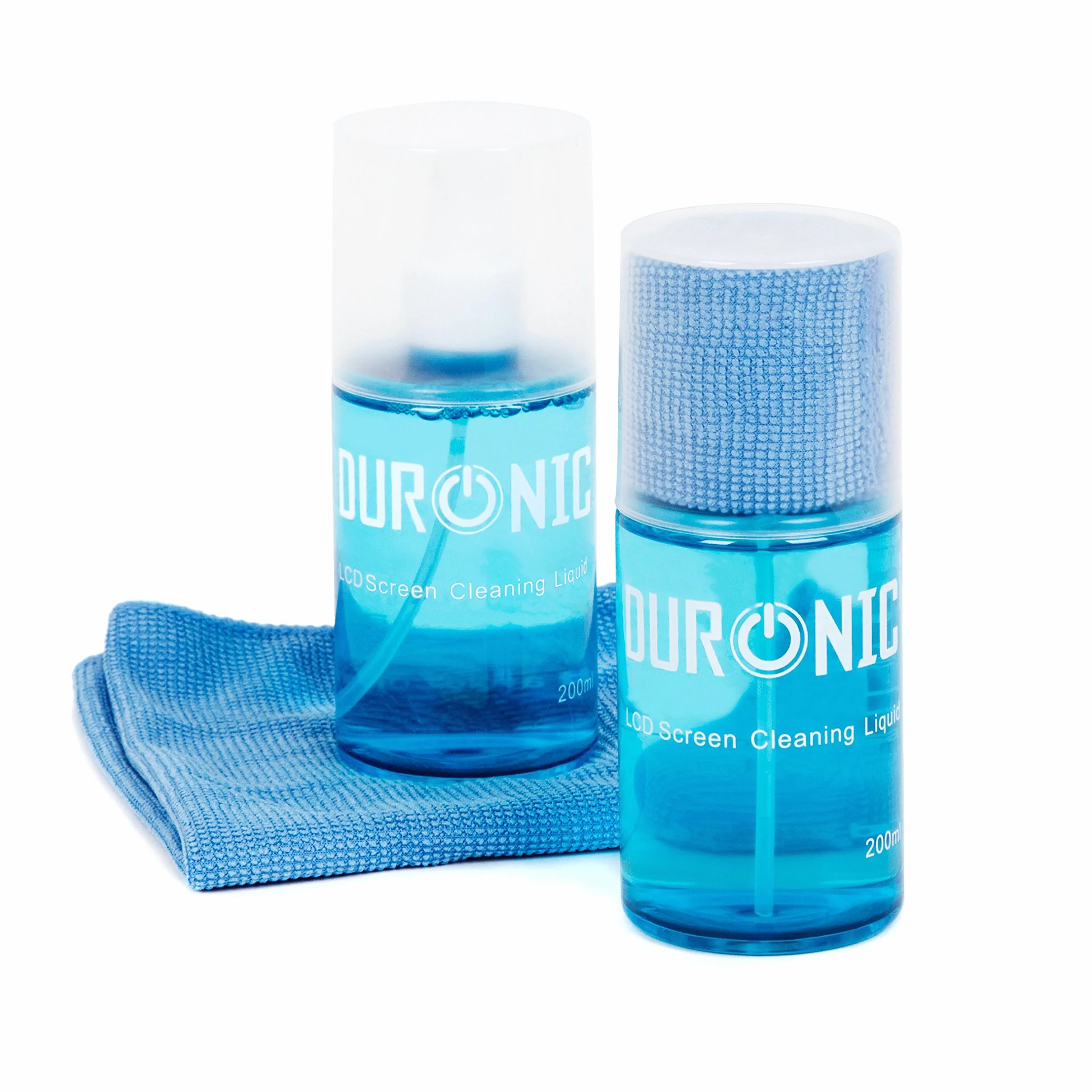 Duronic SCK102 Spray do czyszczenia ekranu ze ściereczką z mikrofibry 2 x 200 ml | Środek w sprayu do wyświetlacza laptopa telefonu telewizora i tabletu | płyn z atomizerem | monitor bez smug
