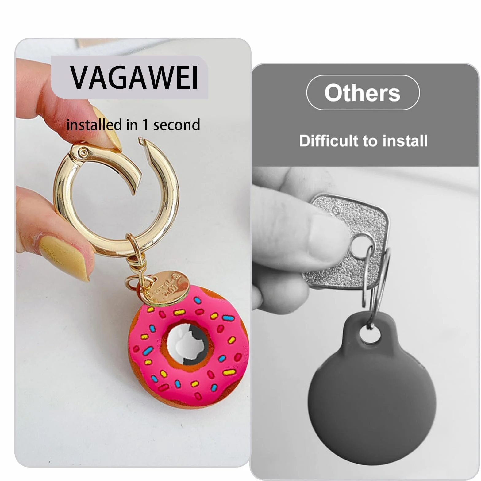 Silikonowy breloczek do kluczy Airtag różowo-czerwony, 3,5 x 10 cm, etui odporne na zarysowania i uderzenia, kompatybilny z AirTag, nadaje się do prania, bezpieczny dla dzieci, zwierząt domowych