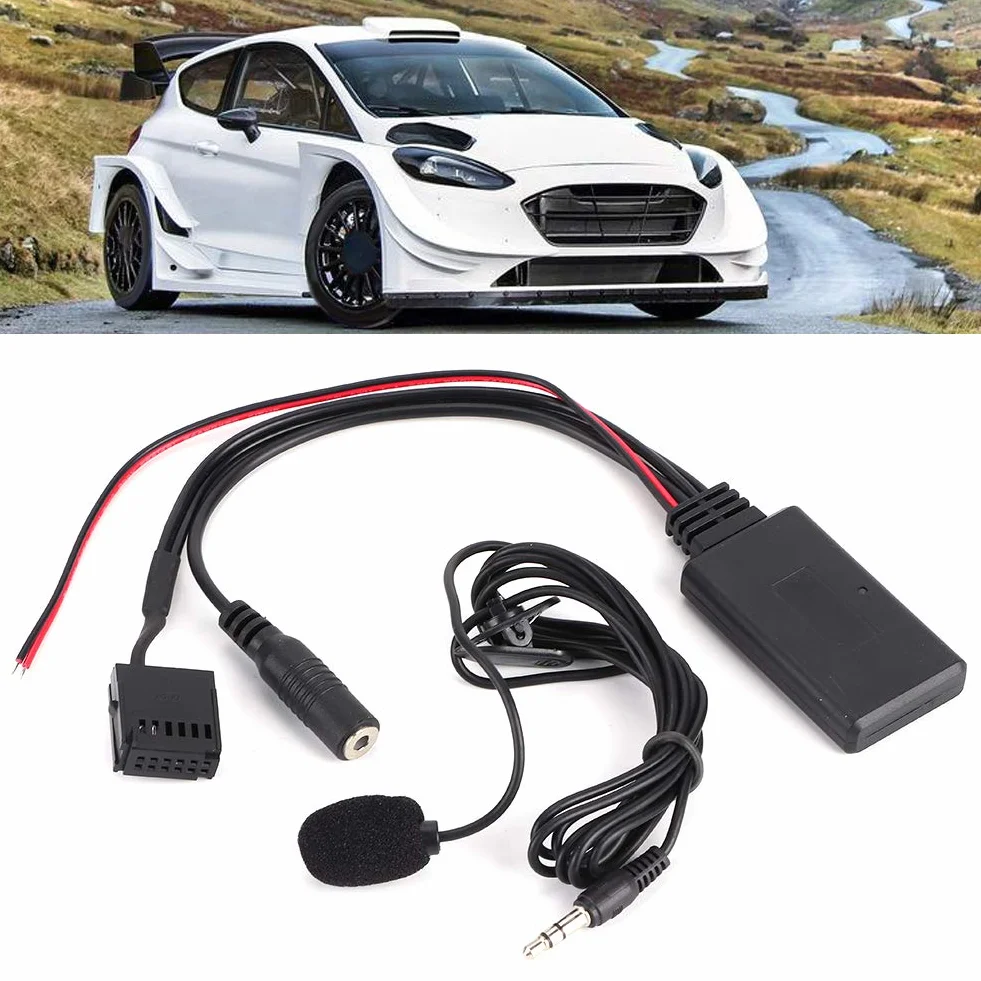 KIMISS Adapter Bluetooth Samochodowy z Mikrofonem, Zestaw Głośnomówiący AUX-IN, Pasuje Do Focus 6000CD+, Przewód