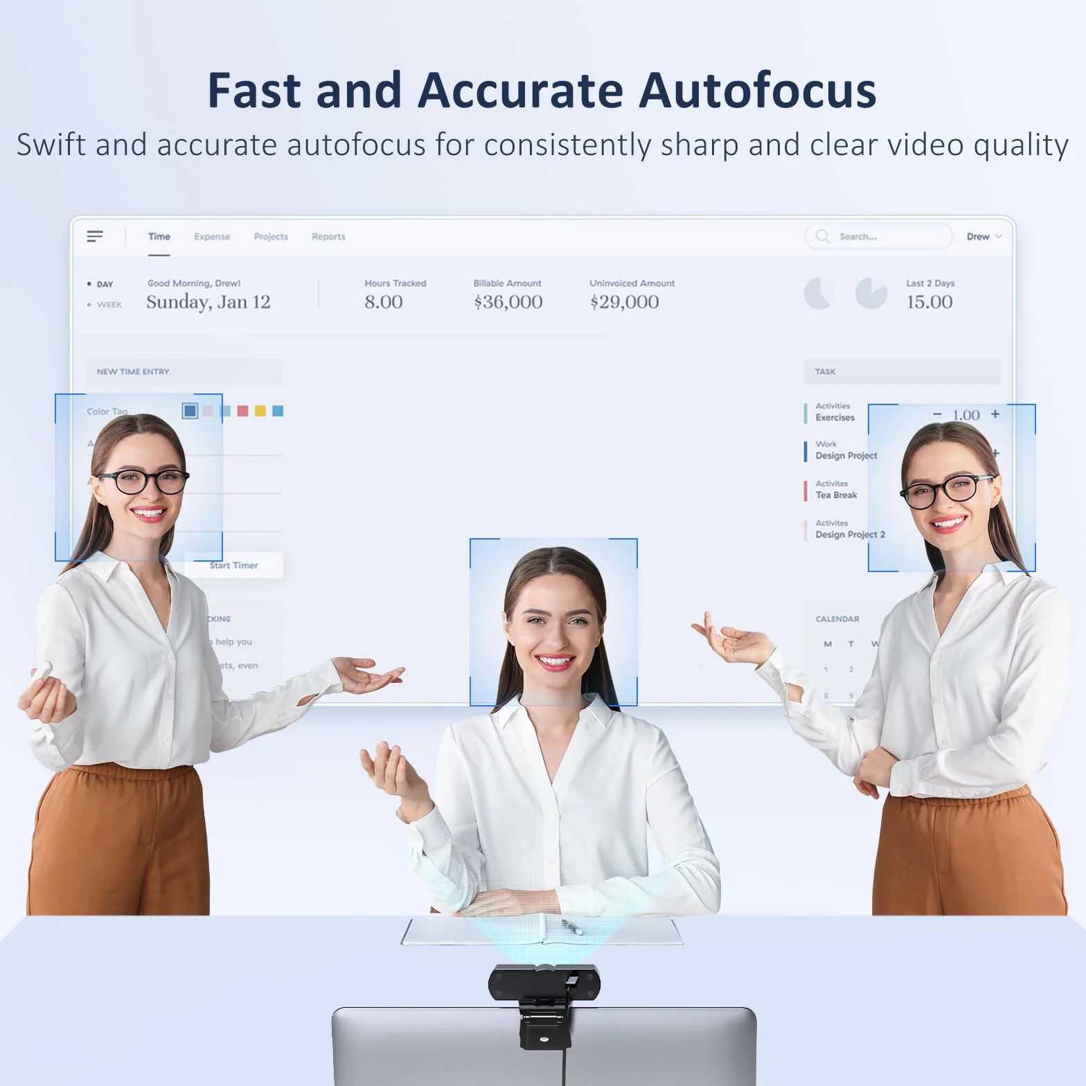 NexiGo HelloCam Pro kamera internetowa z systemem Windows Hello, autofokus 1080P 60FPS, prawdziwa prywatność, automatyczna migawka elektroniczna, kamera komputerowa, mikrofon, wzmocnienie twarzy