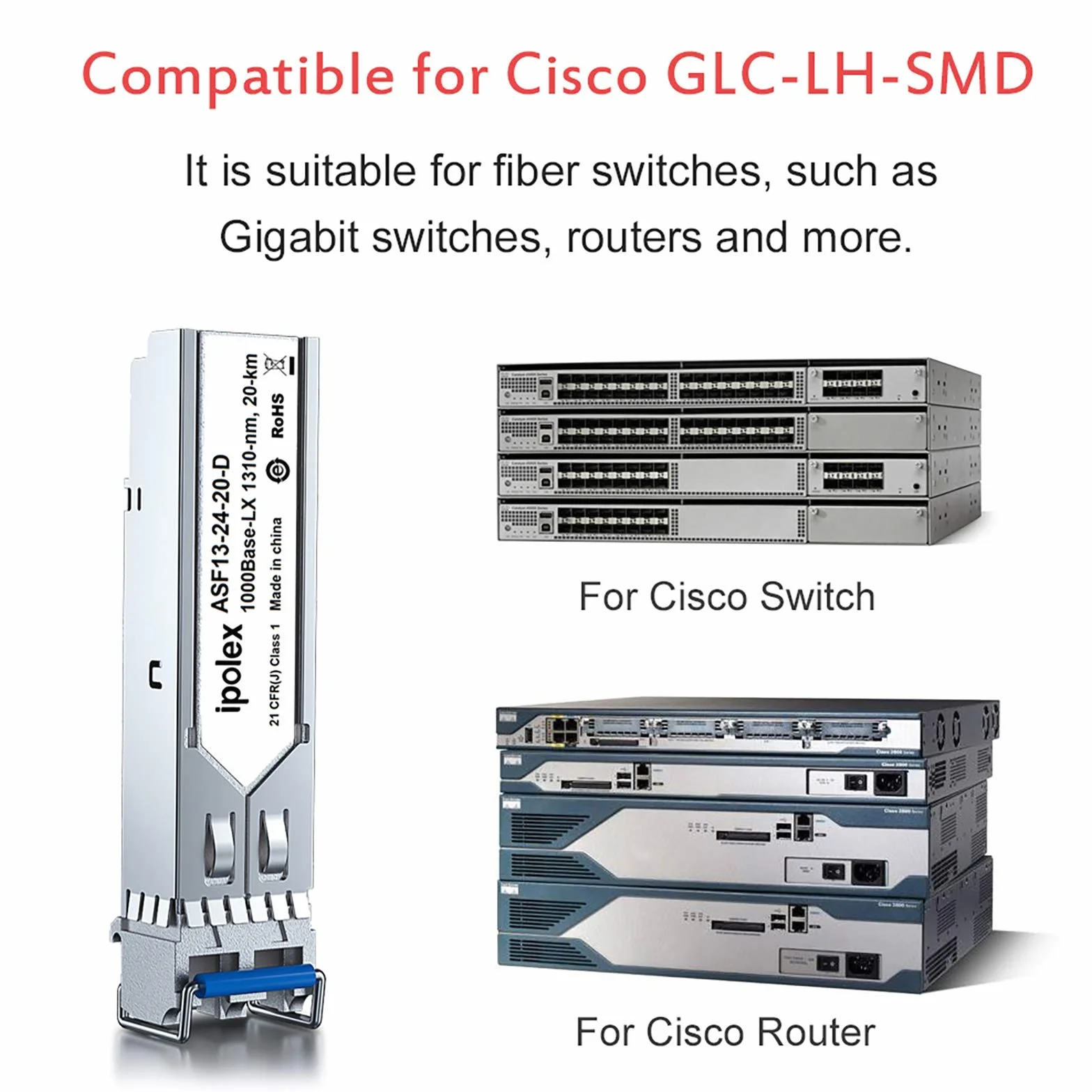ipolex 1 PC 1G SFP LX jednomodowy moduł LC Transceiver, 1000Base-LX Mini-Gbic moduł kompatybilny z Cisco GLC-LH-SMD, Ubiquiti UF-SM-1G, Meraki, Netgear, Mikrotik, Zyxel itp. (SMF, 1310 nm, 20 km).