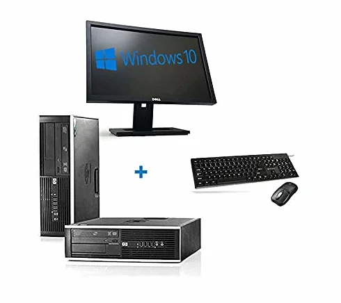 Amazon Renewed Stacja PC WI-FI Komputer i monitor do inteligentnej pracy ZESTAW KLAWIATURY I Mysz Windows 10 Pro (odnowiony)