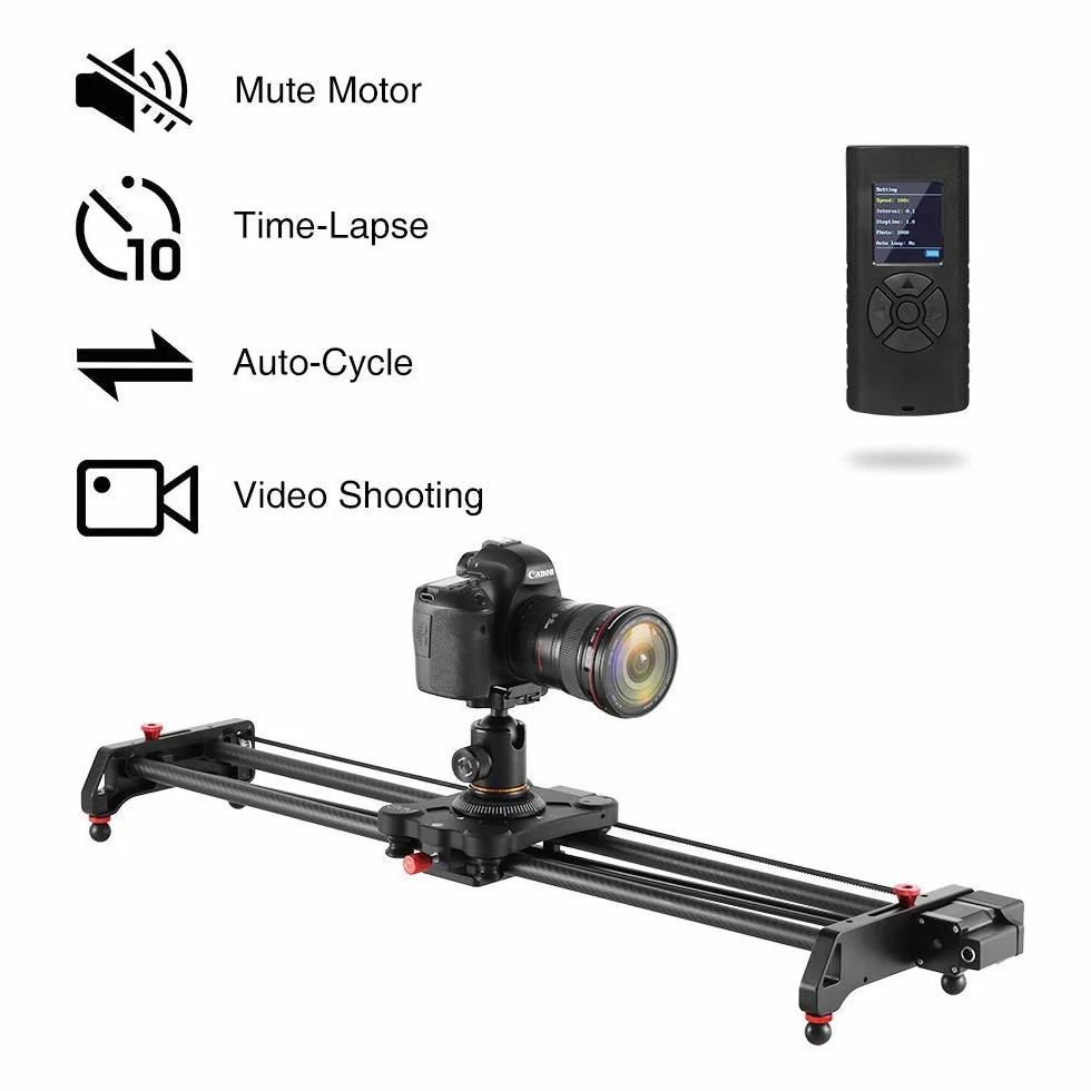 Slider kamera GVM "Track Dolly Slider", system szyn z napędem gazowym i gniazdami wideo Follow Focus Shot, panoramiczny 120°, 80 cm