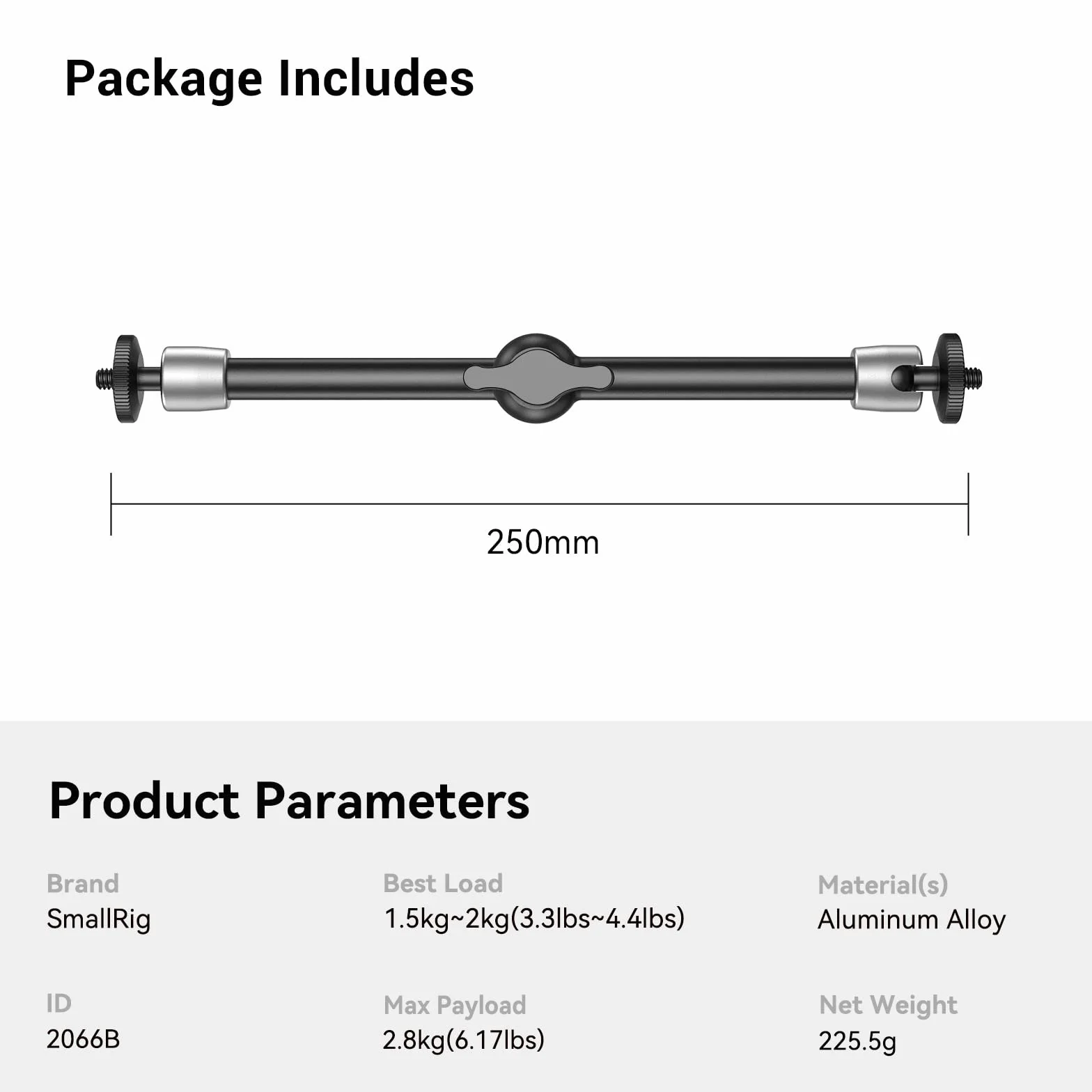 SMALLRIG Adjustable Articulating Magic Arm 11 cali Regulowane Magiczne Ramię Cierne z Gwintem 1/4 do Monitor LCD DSLR Camera Rig - 2066B