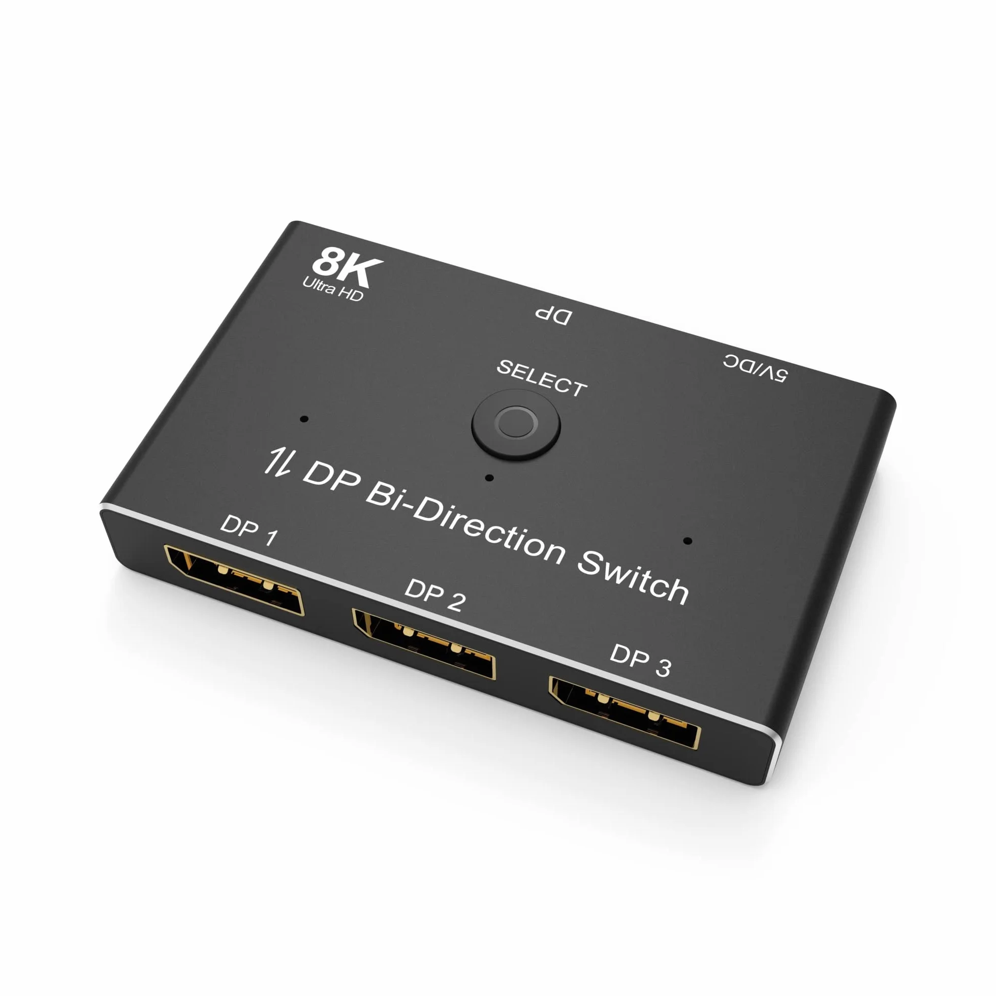 Przełącznik wideo Switch 3 Port DP 1.4 Switcher Box Bi-Direction 1X3 lub 3x1 32,4 gb/s 8K @ 60Hz 4K @ 144Hz HDR dla Display Port monitor do komputera z wysoką rozdzielczością