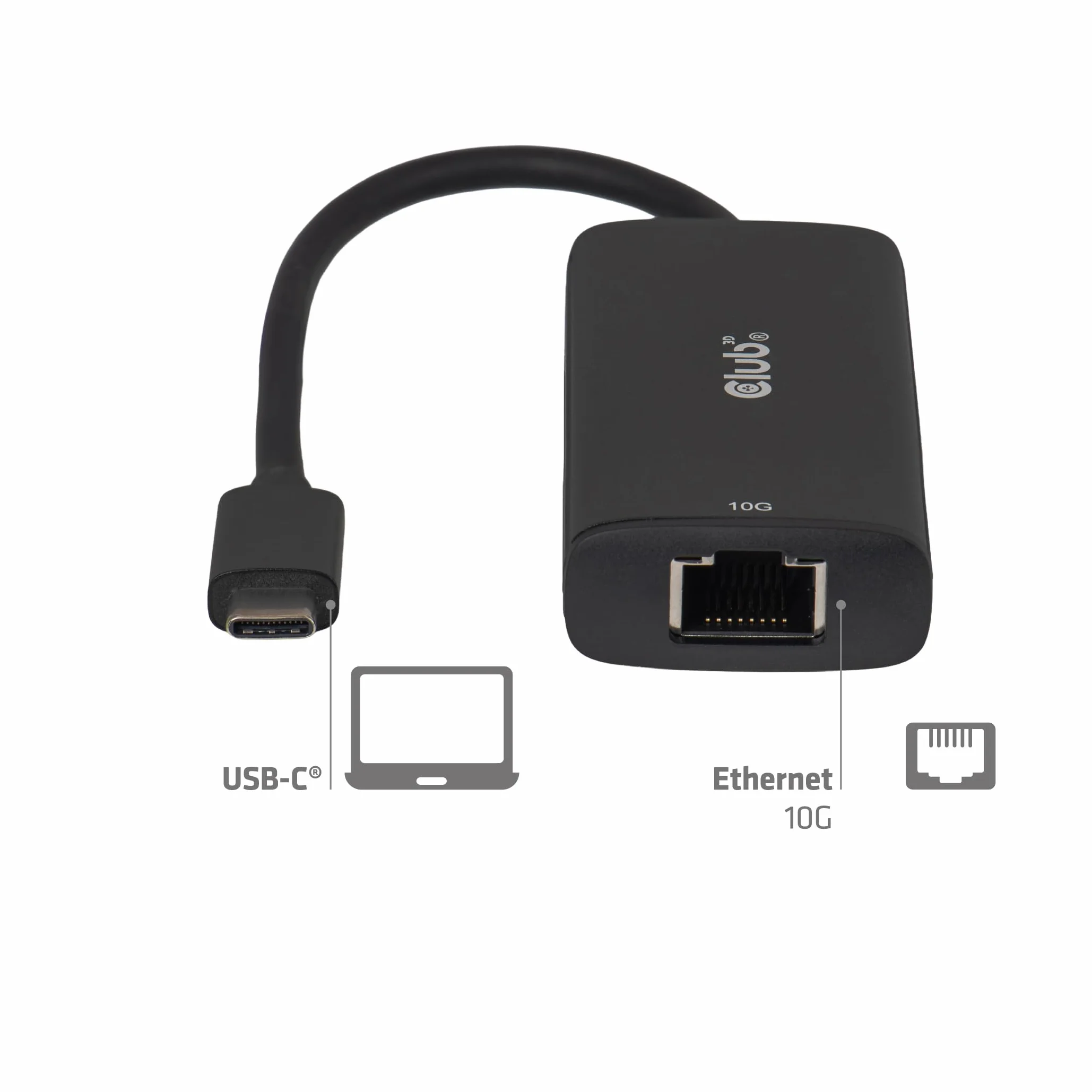 Club3D CAC-2531 USB-C® do RJ45 10G adapter Ethernet