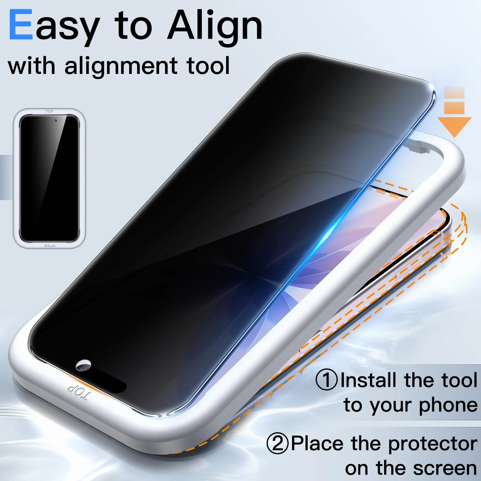 JETech Prywatność Ochraniacz Ekranu dla iPhone 17 6,3 Cala, Antyszpieg Szkło Hartowane, 2 Sztuki