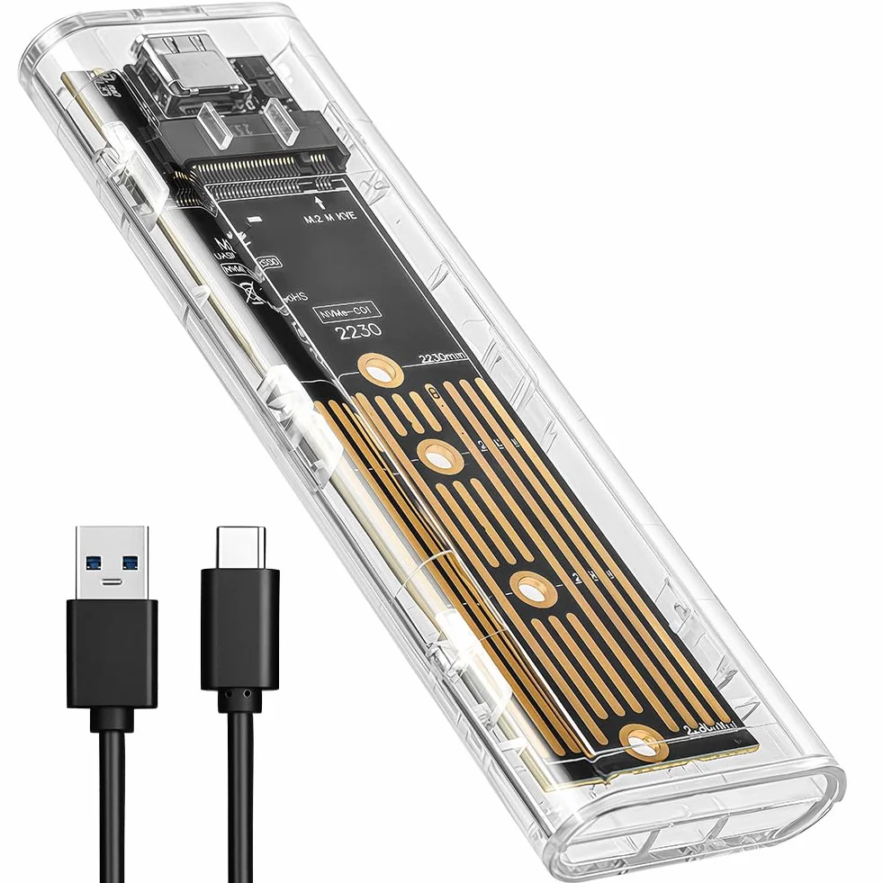 AXFEE Obudowa SSD M.2 nvme adapter m2 zewnętrzny dysk twardy, obudowa adaptera SSD m2 USB 3.1 USB-C dysk twardy do M.2 PCIe NVME M-Key 2230/2242/2260/2280