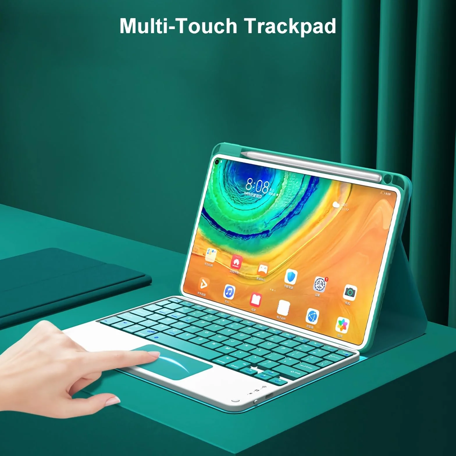 Etui z klawiaturą do Xiaomi Mi Pad 6/6 Pro 11" 2023, Wbudowany Uchwyt Na Ołówek, Magnetyczna Odłączana Bezprzewodowa Podświetlana Klawiatura z Myszą Bluetooth,Pink